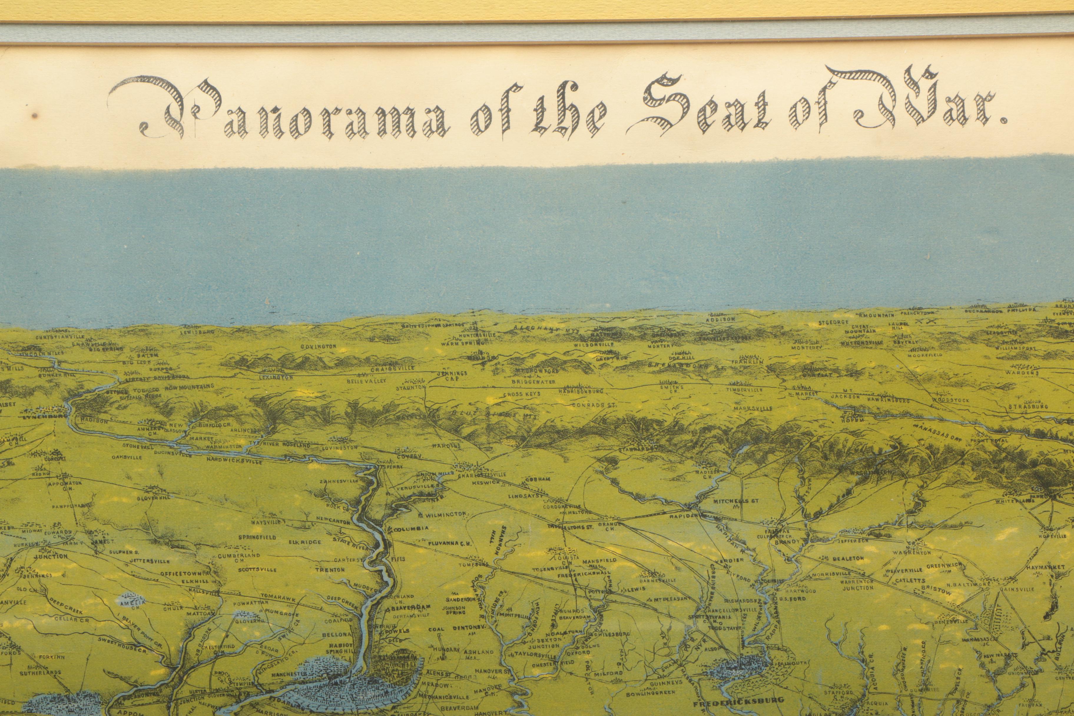 Antique Lithograph Map "Panorama of the Seat of War"