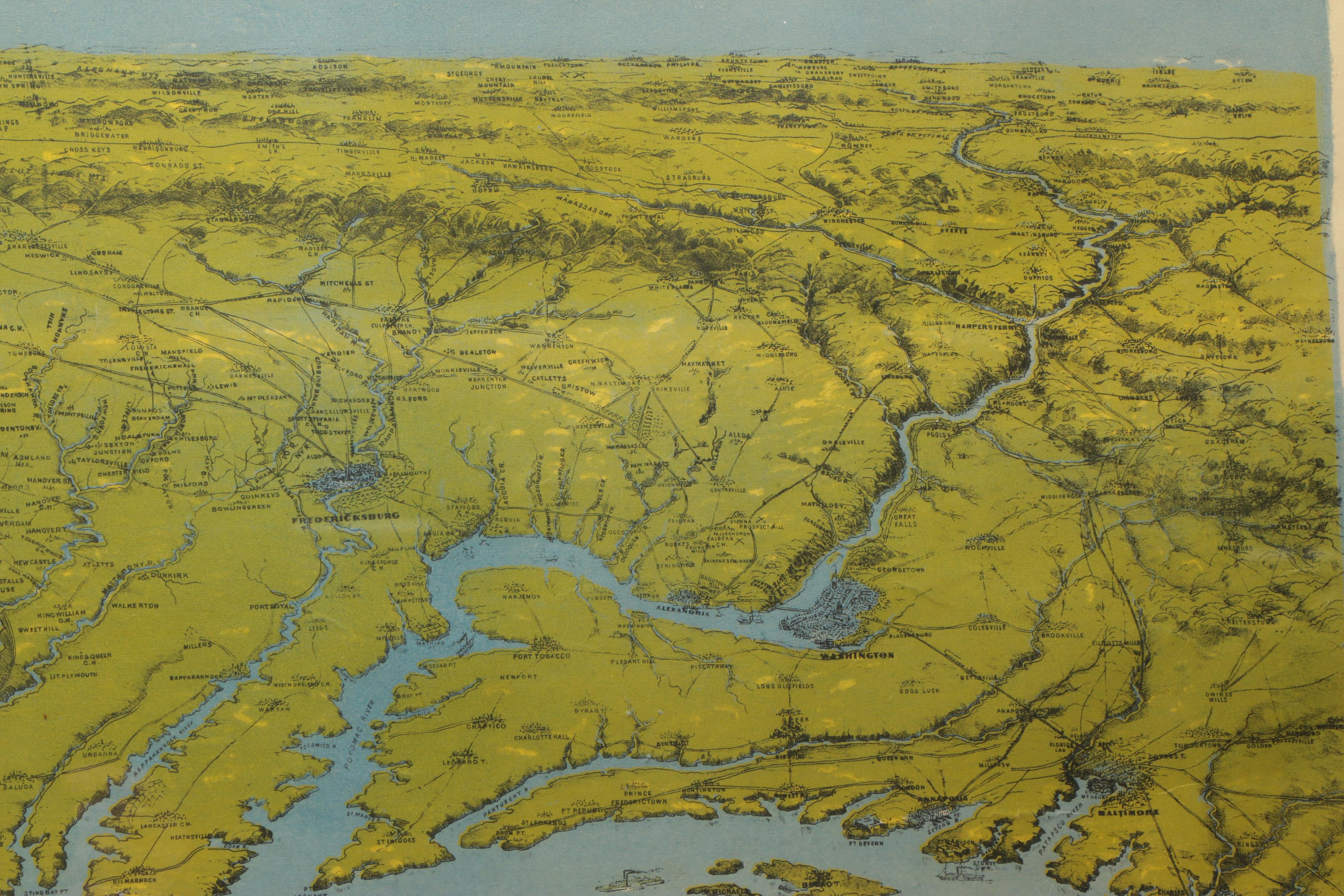 Antique Lithograph Map "Panorama of the Seat of War"