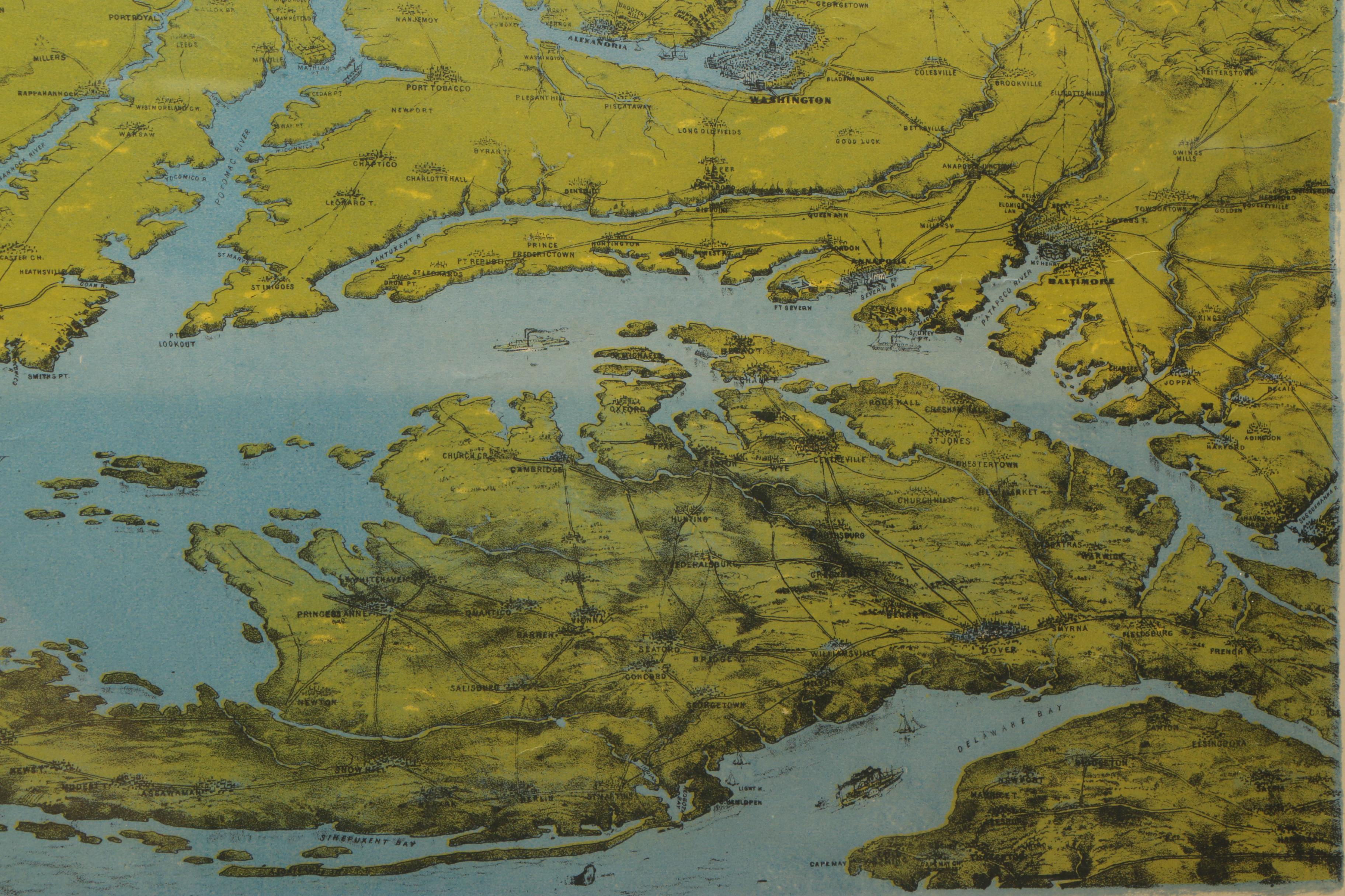 Antique Lithograph Map "Panorama of the Seat of War"