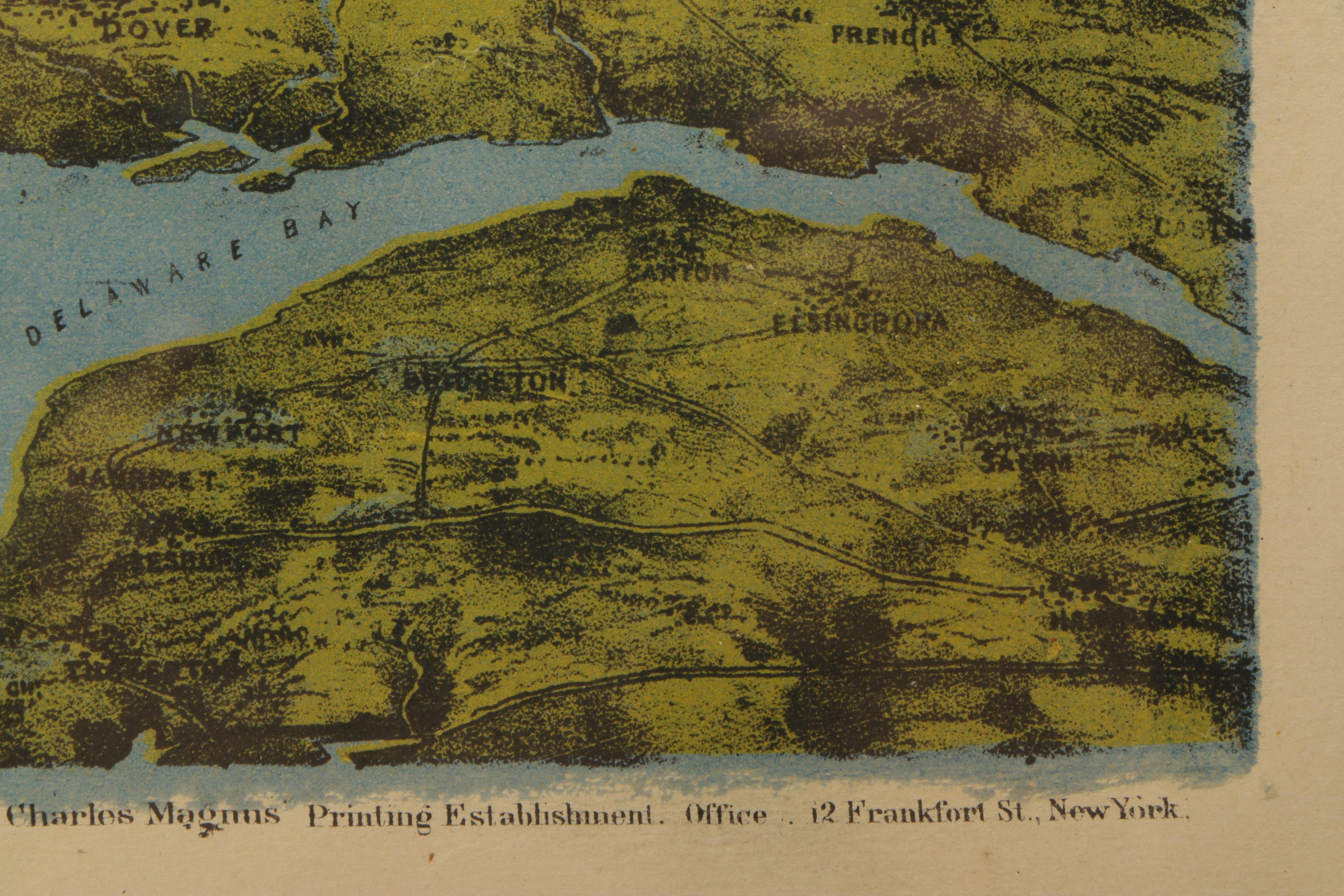 Antique Lithograph Map "Panorama of the Seat of War"