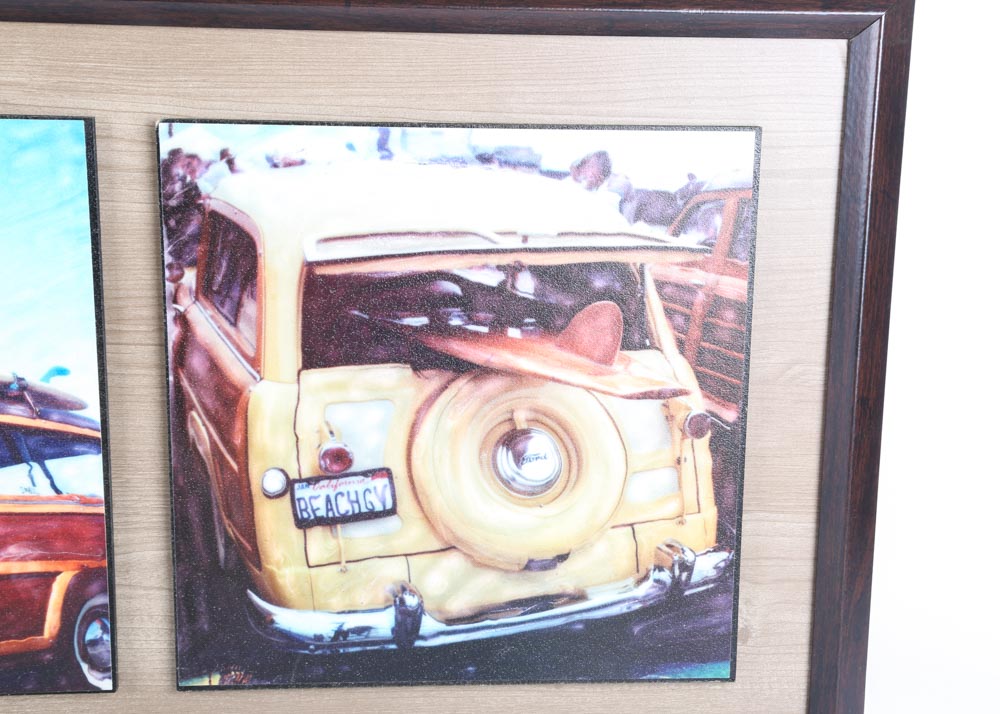 Classic Car Offset Lithograph Triptych