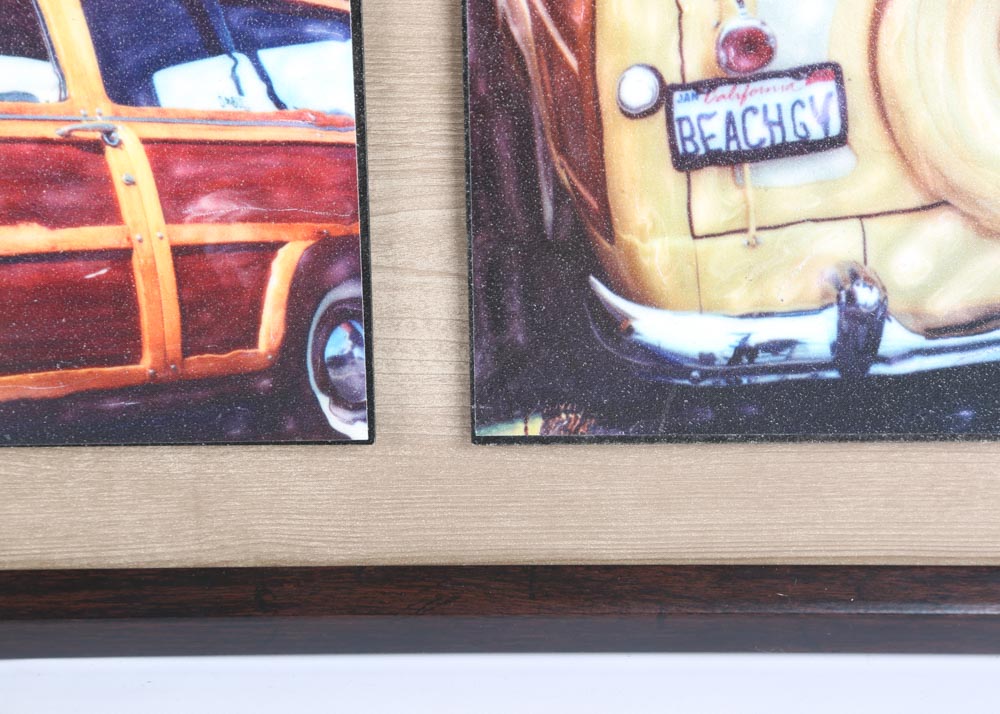 Classic Car Offset Lithograph Triptych
