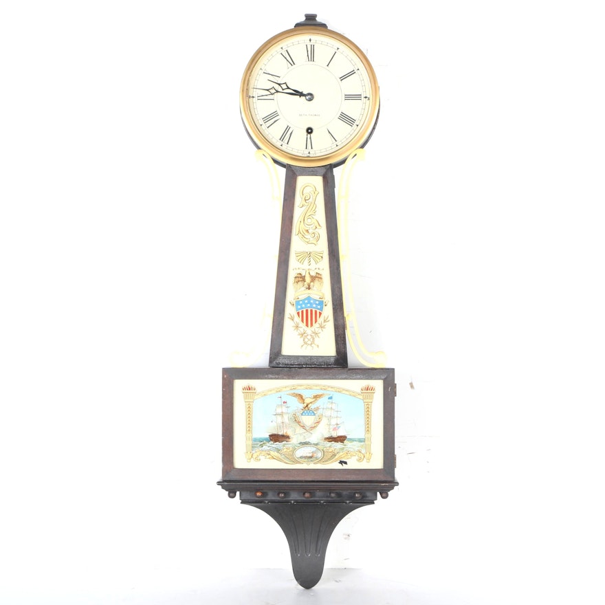 Vintage Seth Thomas Eagle and Americana Banjo Clock