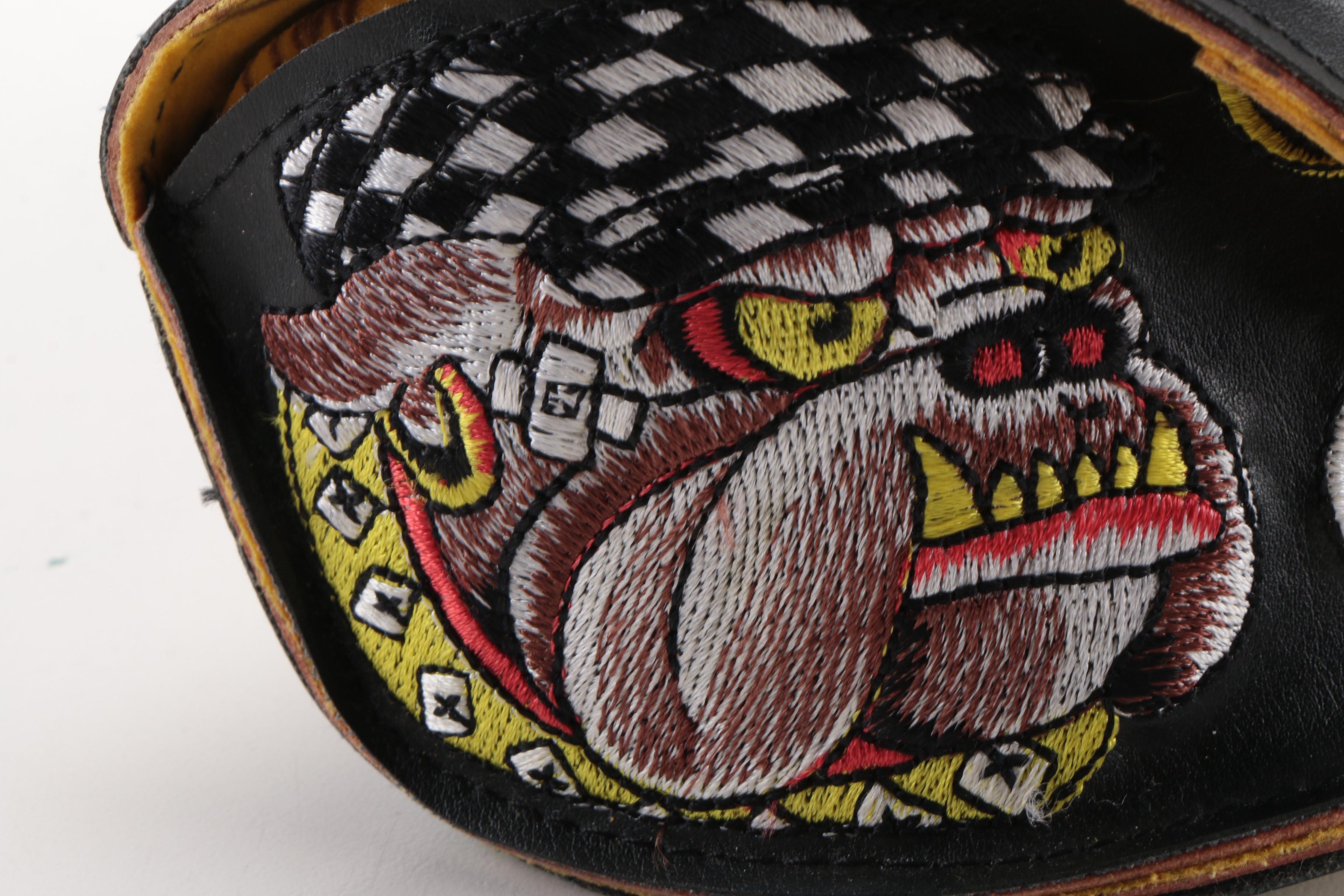 Pink Ed Hardy Sunglasses With Embroidered Case