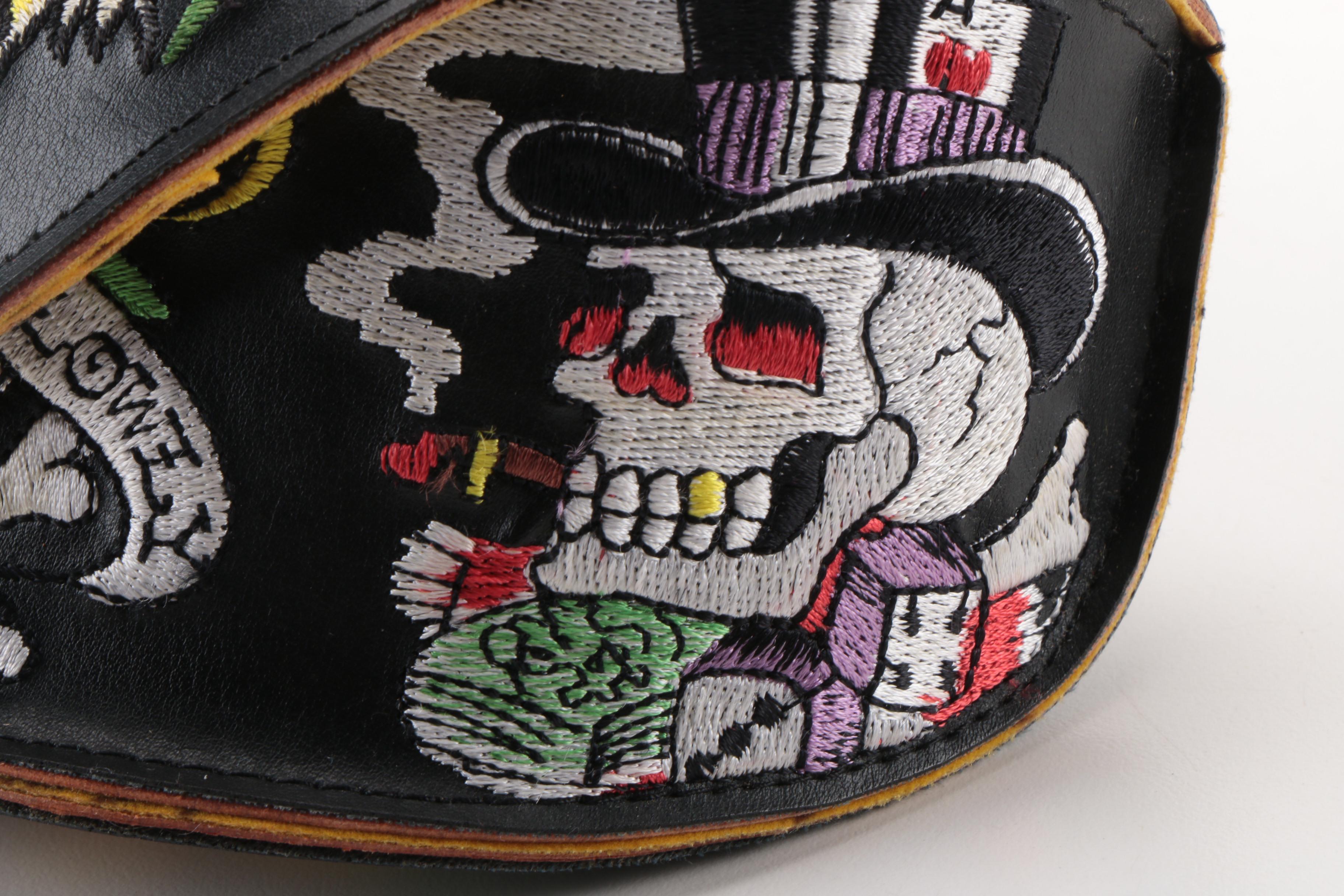 Pink Ed Hardy Sunglasses With Embroidered Case