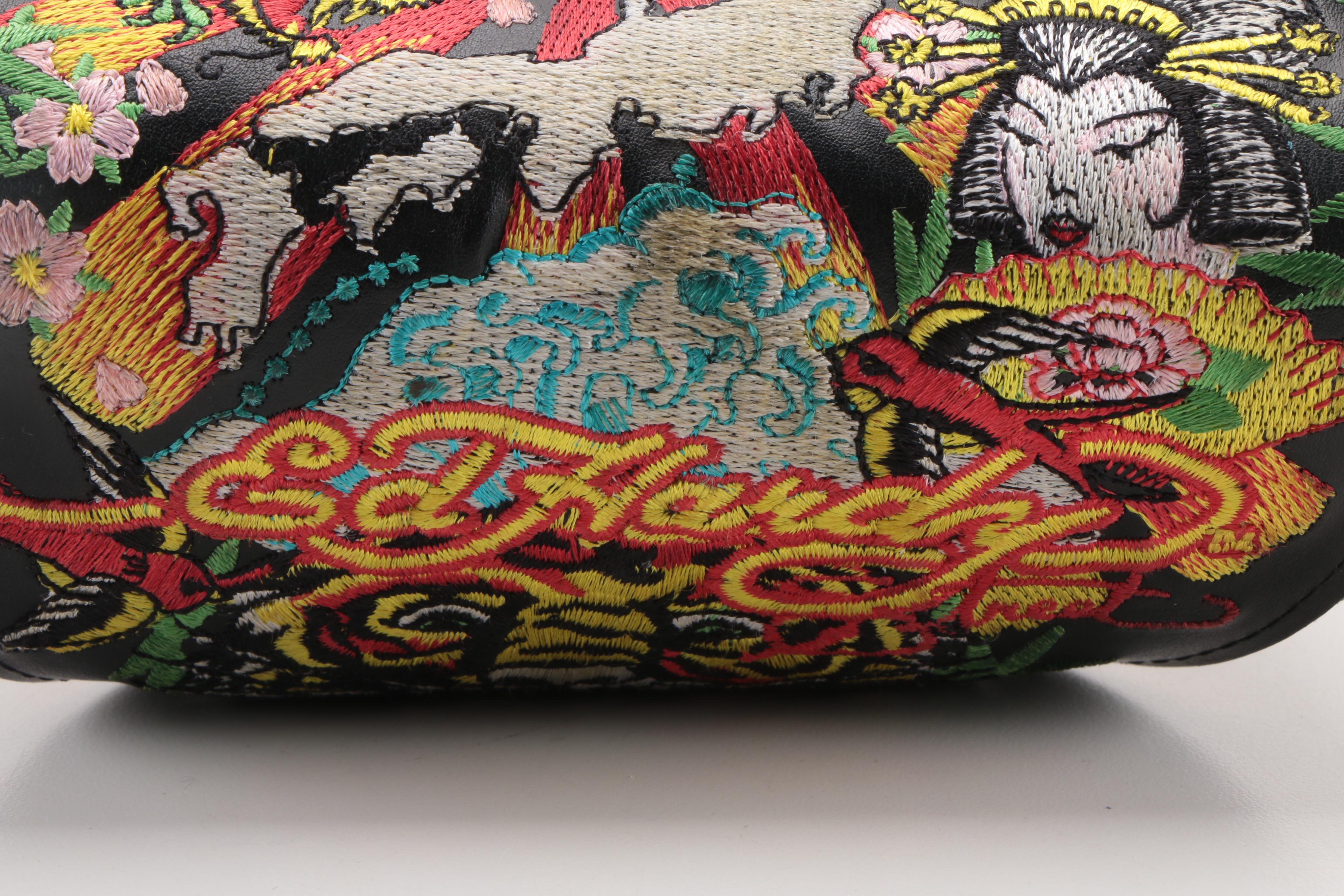 Pink Ed Hardy Sunglasses With Embroidered Case