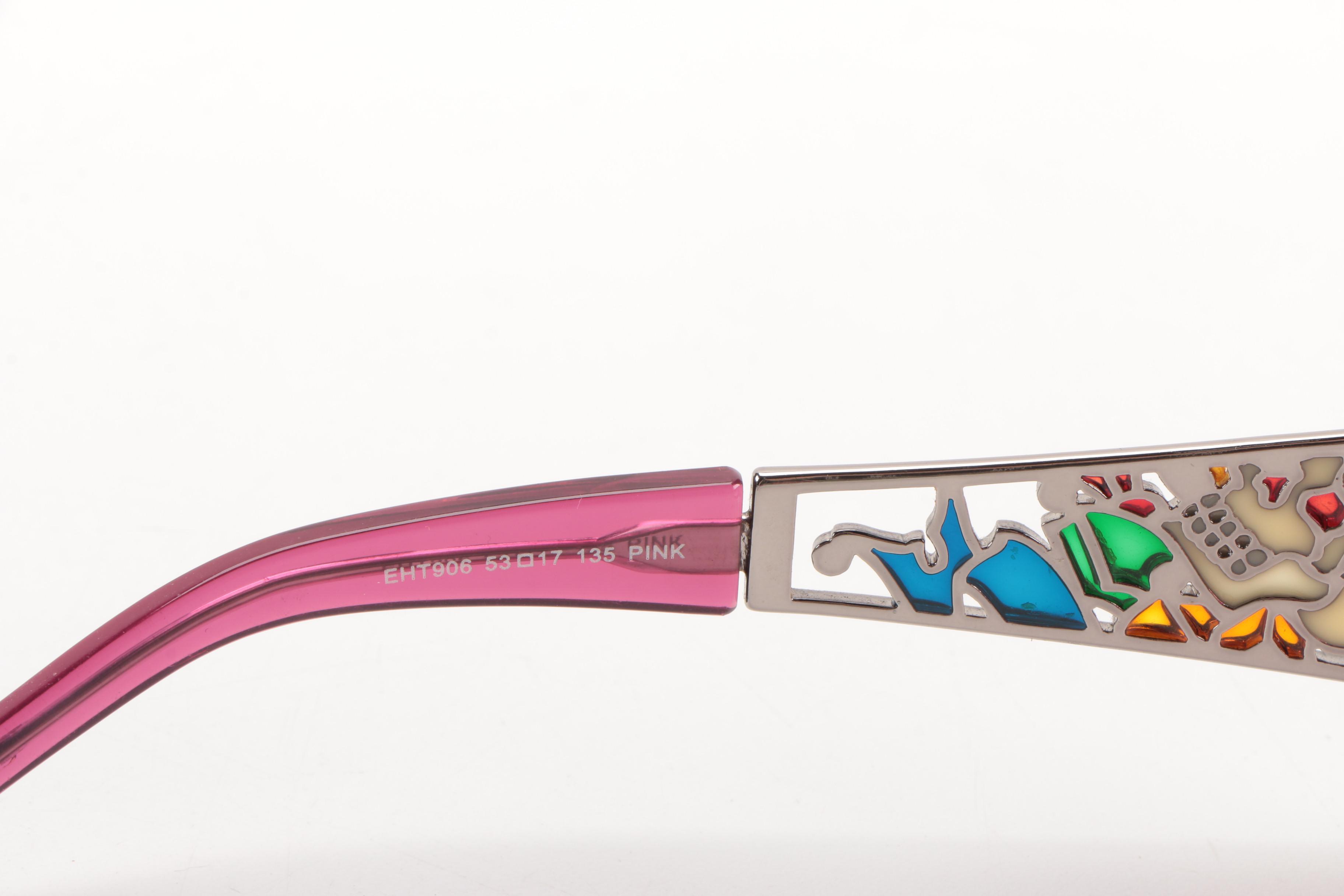 Pink Ed Hardy Sunglasses With Embroidered Case