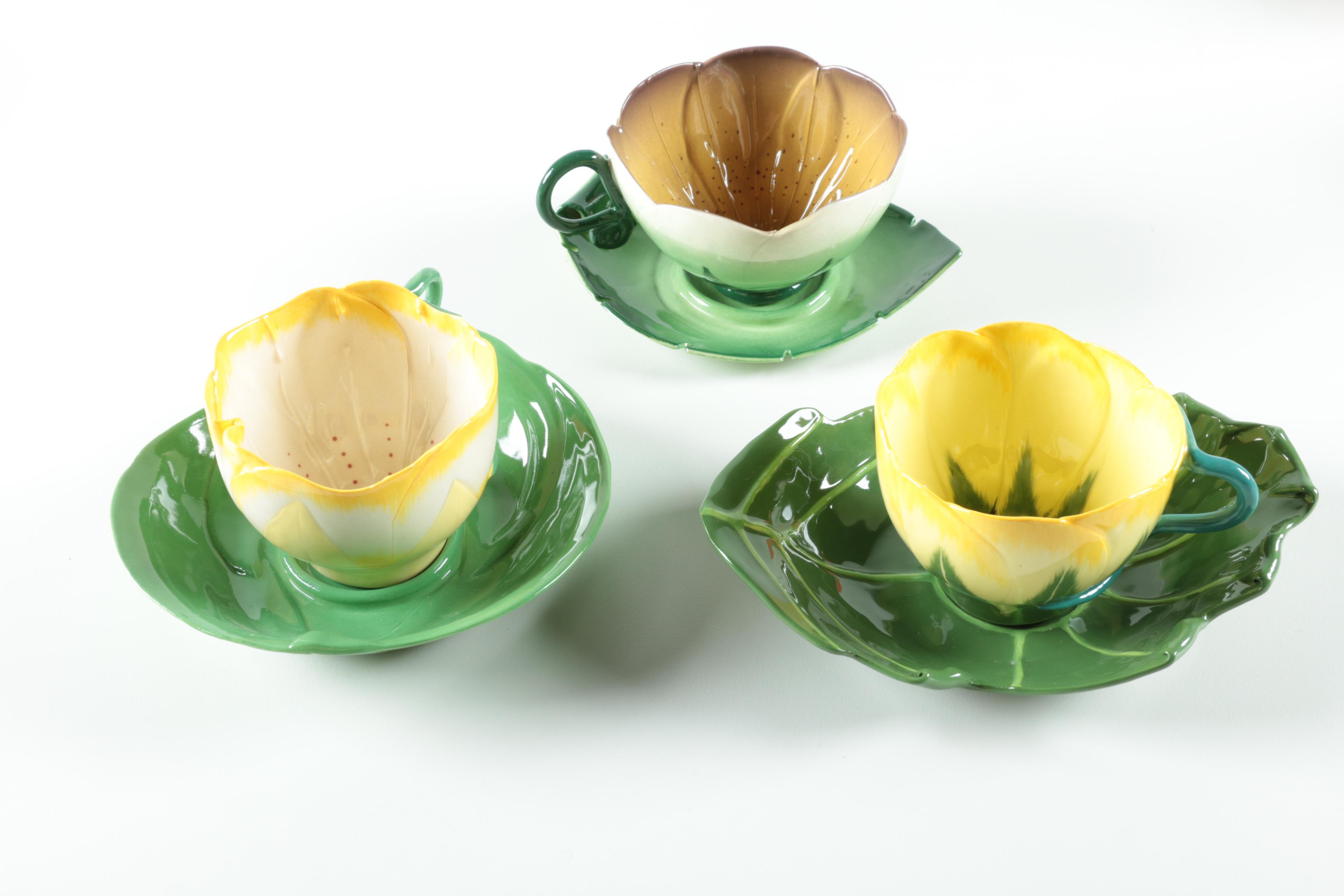 Mustardseed and Moonshine Porcelain Cups and Saucers