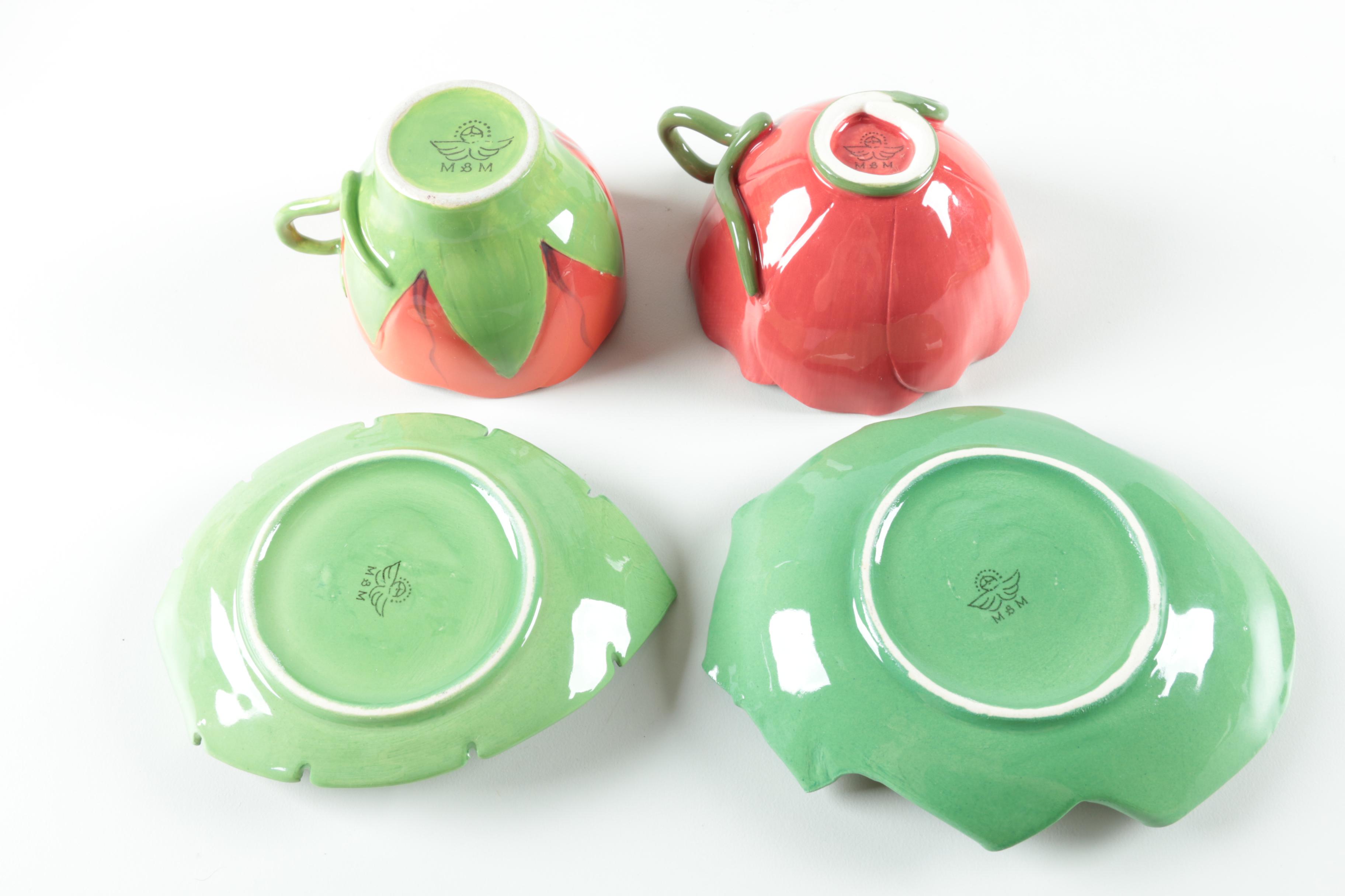 Mustardseed and Moonshine Porcelain Cups and Saucers