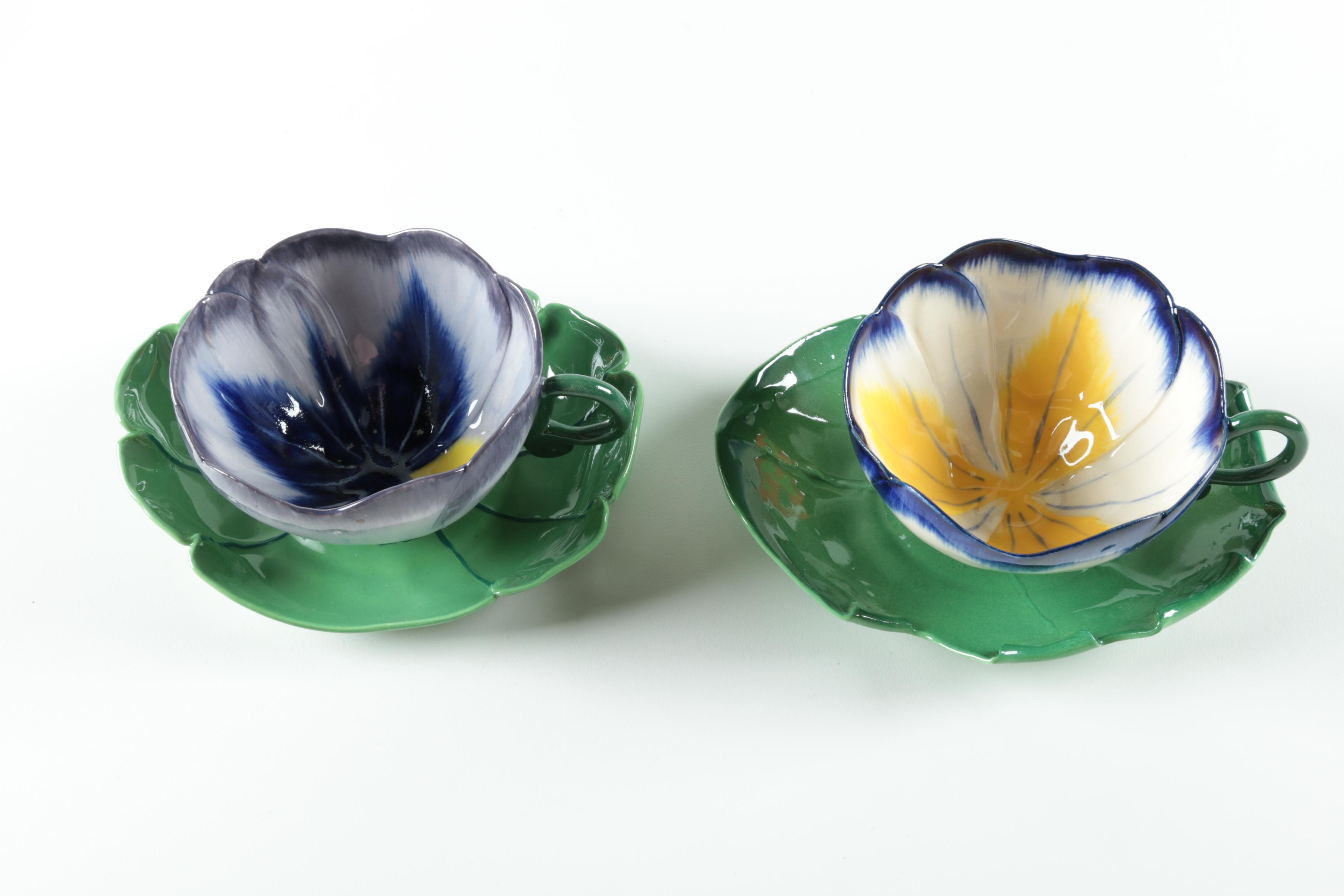 Mustardseed and Moonshine Porcelain Cups and Saucers