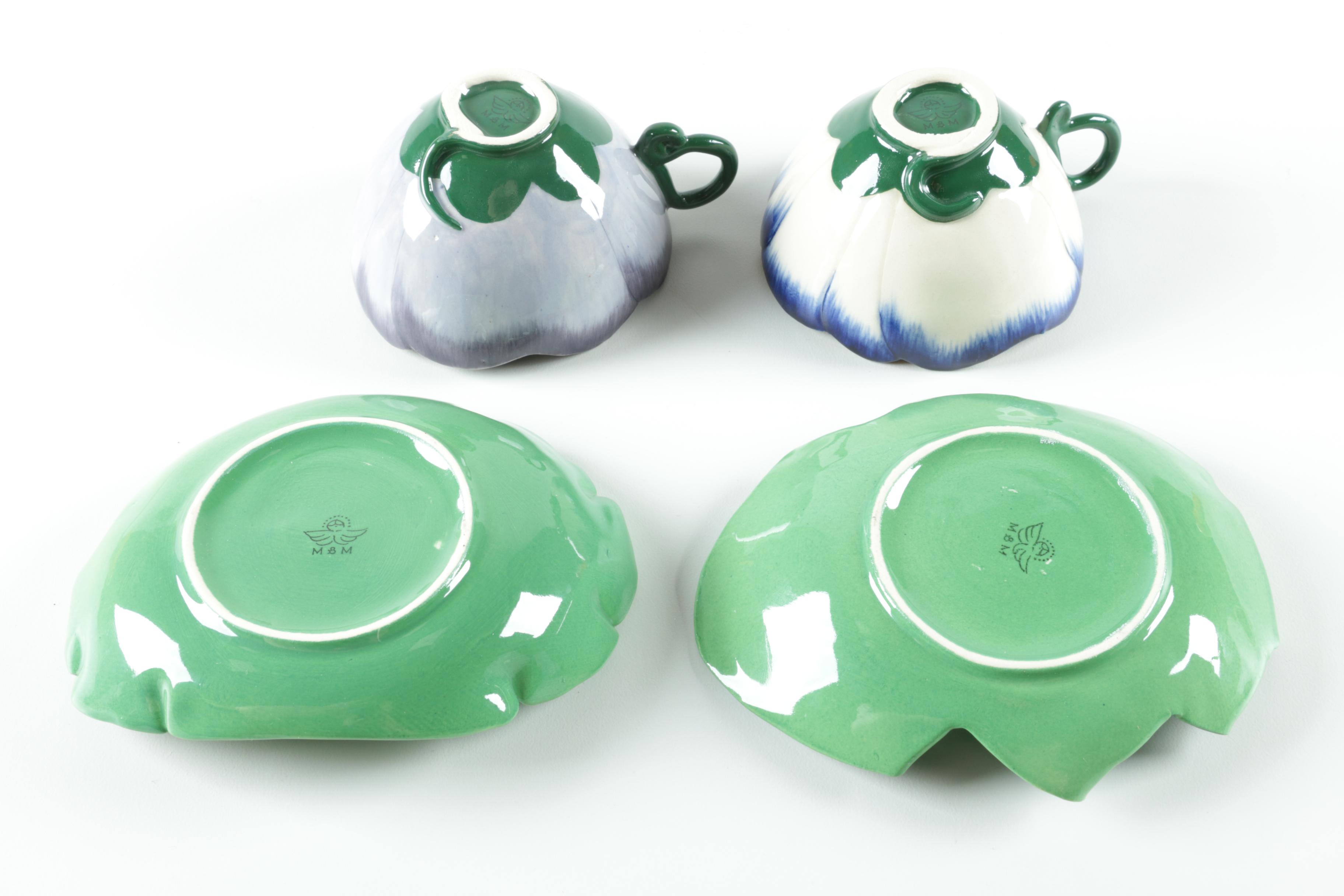 Mustardseed and Moonshine Porcelain Cups and Saucers