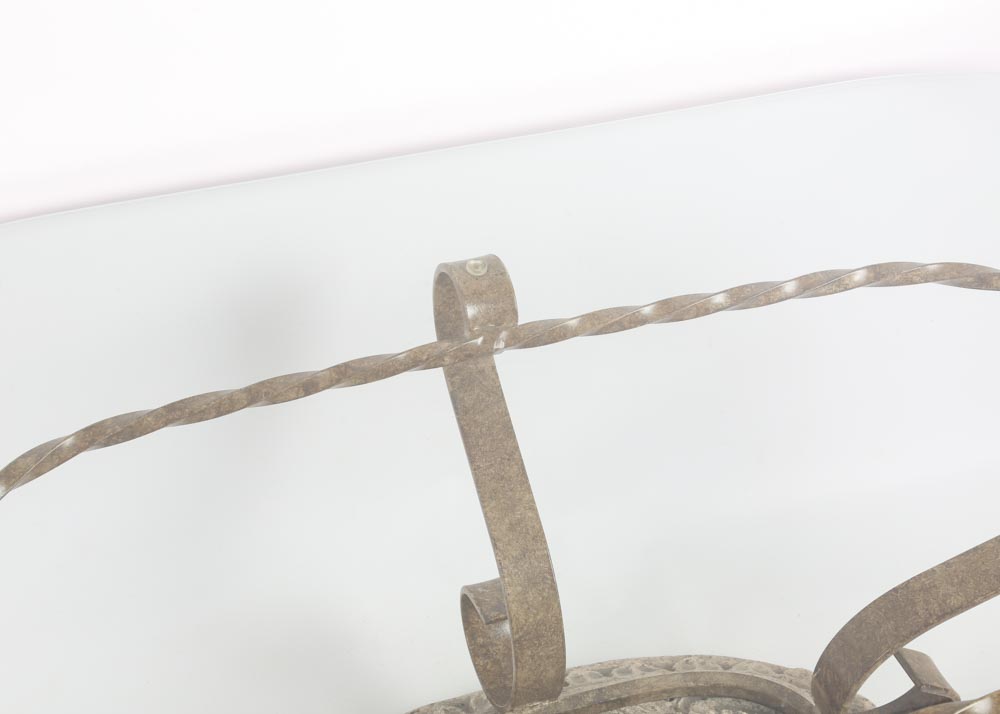 Glass Top Wrought Iron Coffee Table