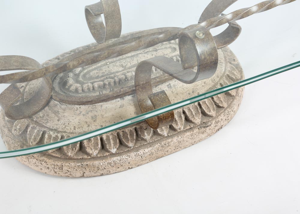 Glass Top Wrought Iron Coffee Table