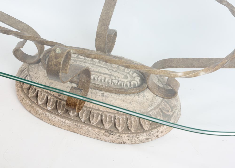 Glass Top Wrought Iron Coffee Table