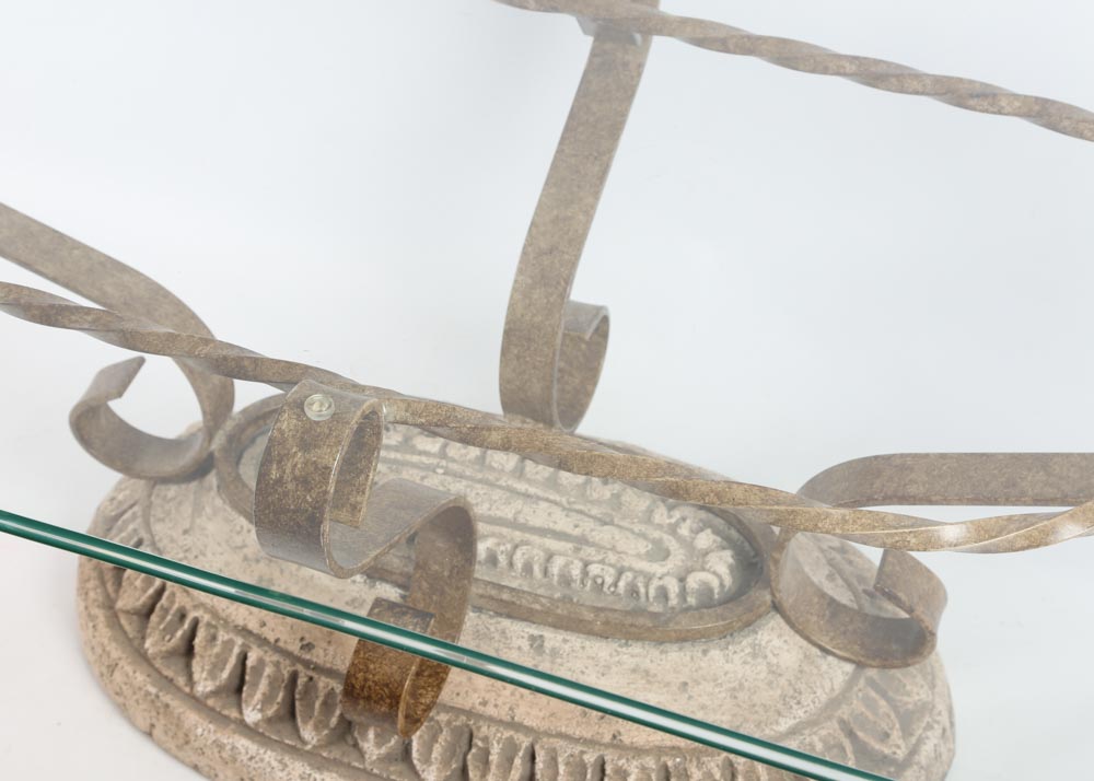 Glass Top Wrought Iron Coffee Table