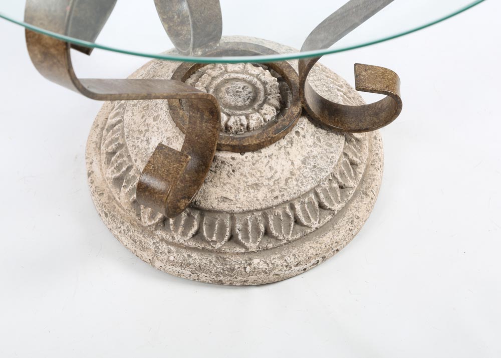 Glass Top Wrought Iron Side Tables