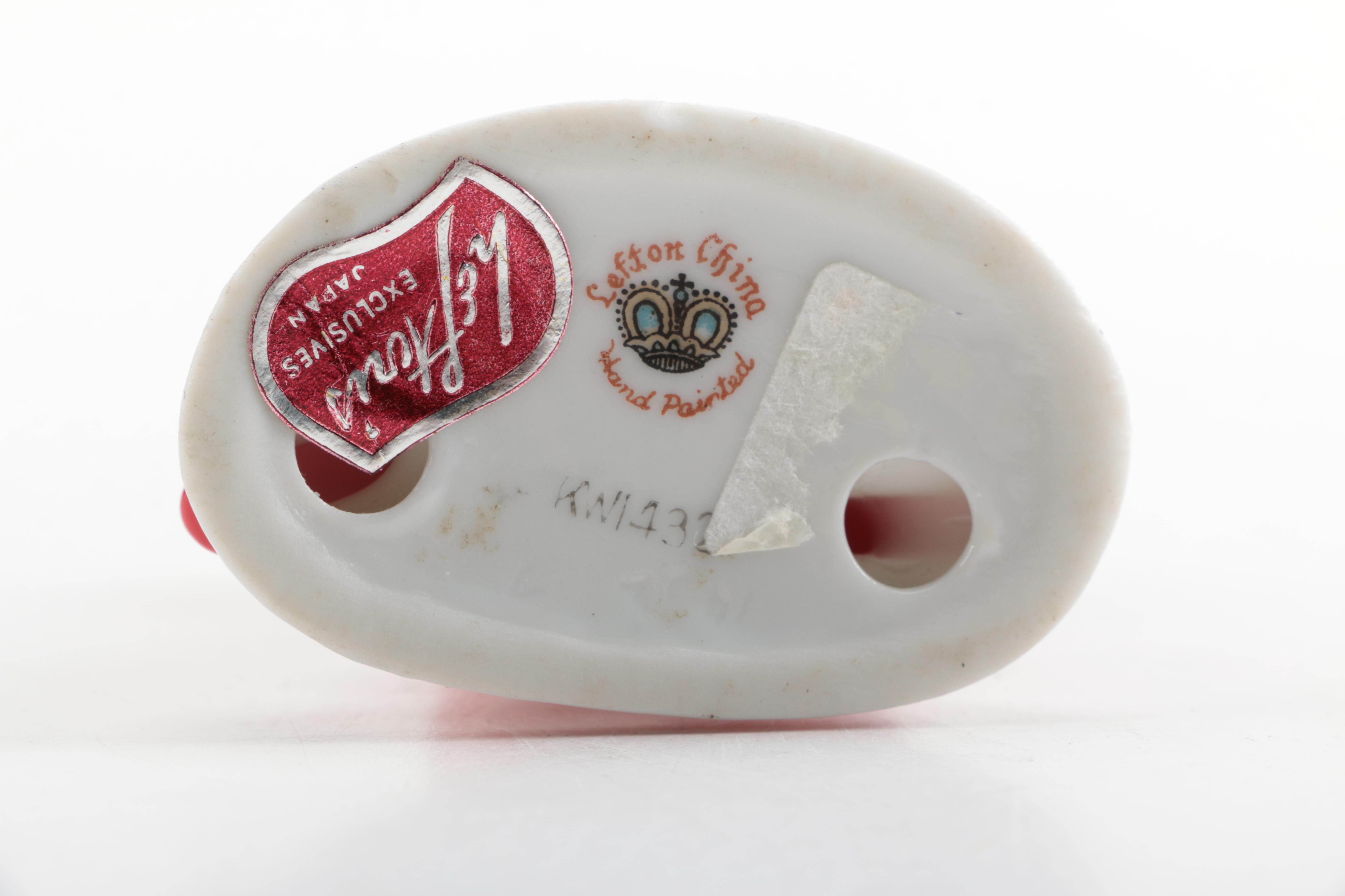 Lefton Hand-Painted Angel Devil and Bunnies From West Germany