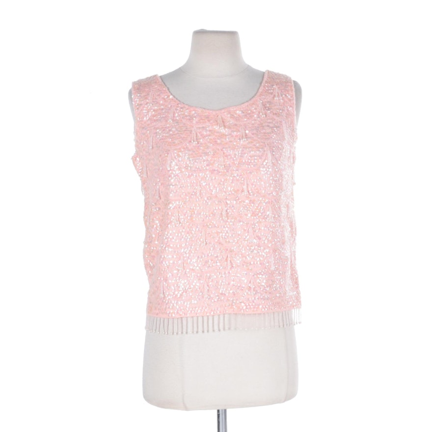 Pink Wool and Sequin Top