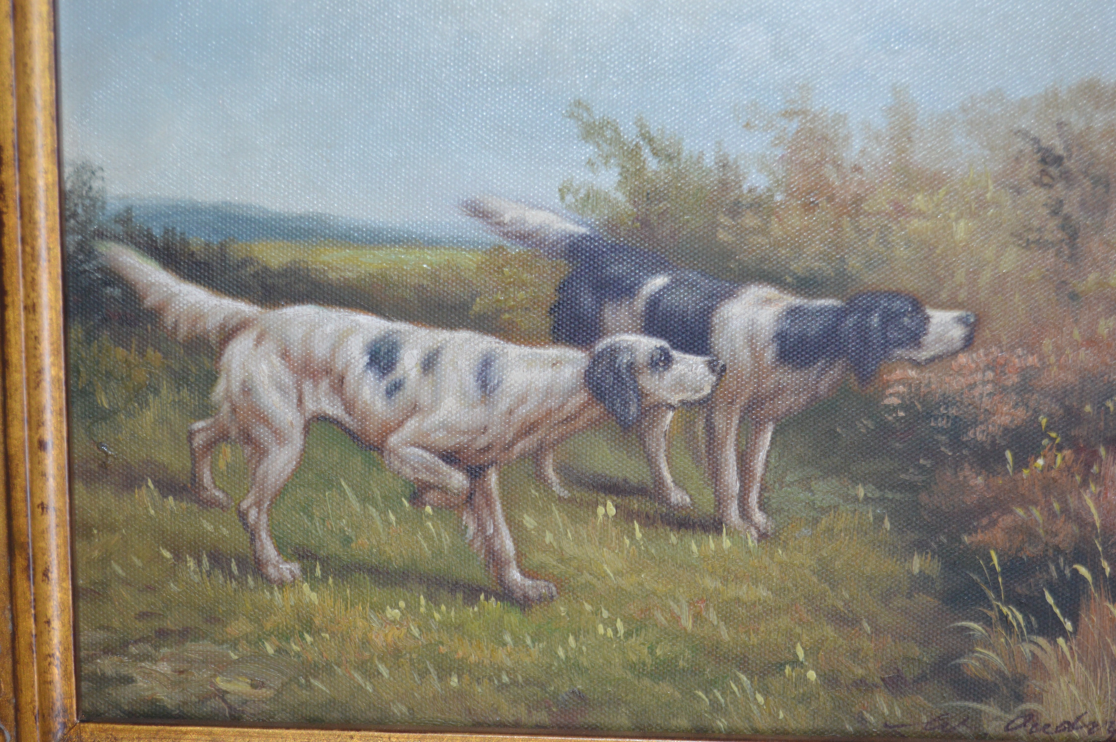 Oil Painting of Hunting Dogs by W. Oudry