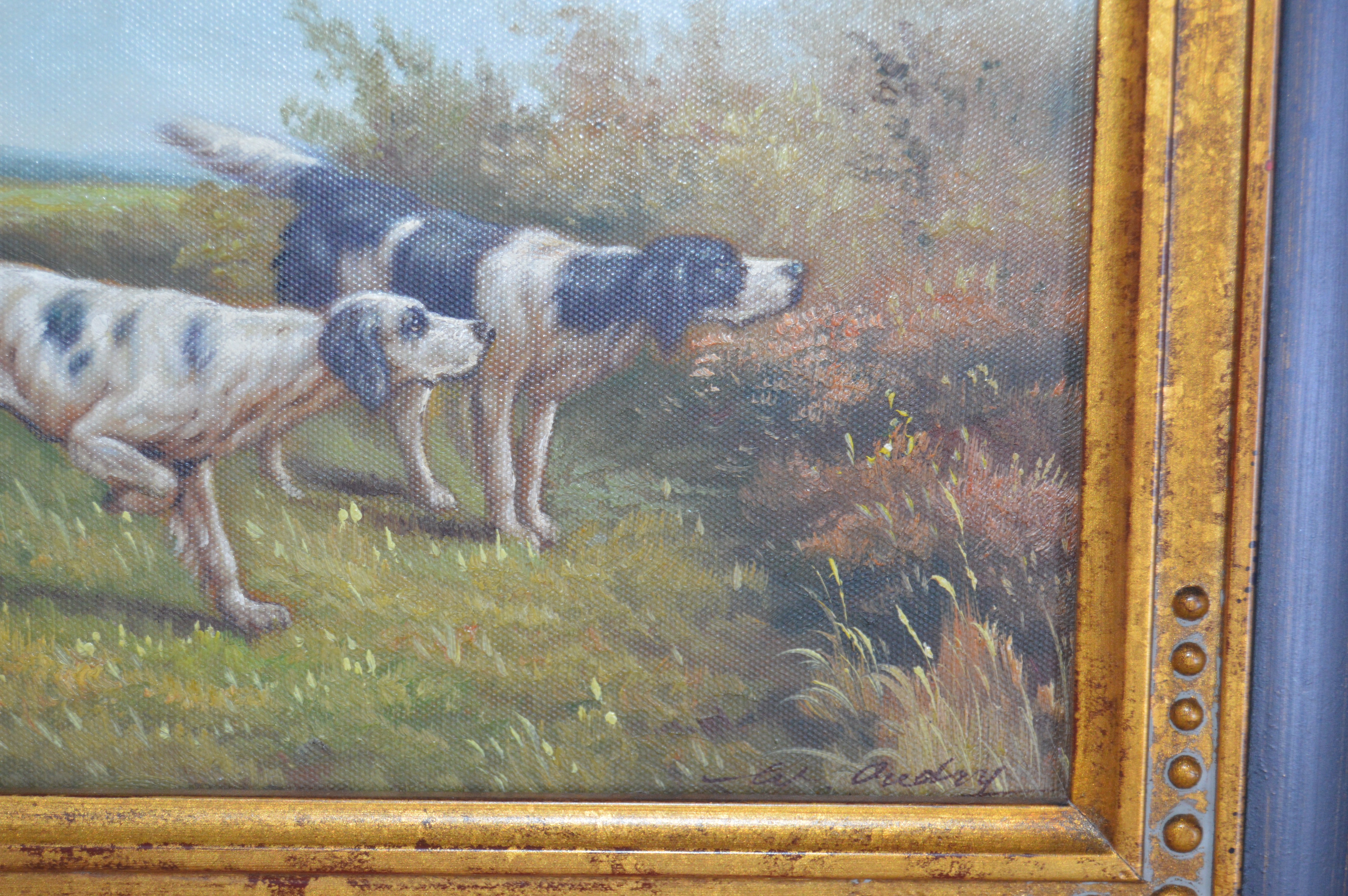 Oil Painting of Hunting Dogs by W. Oudry