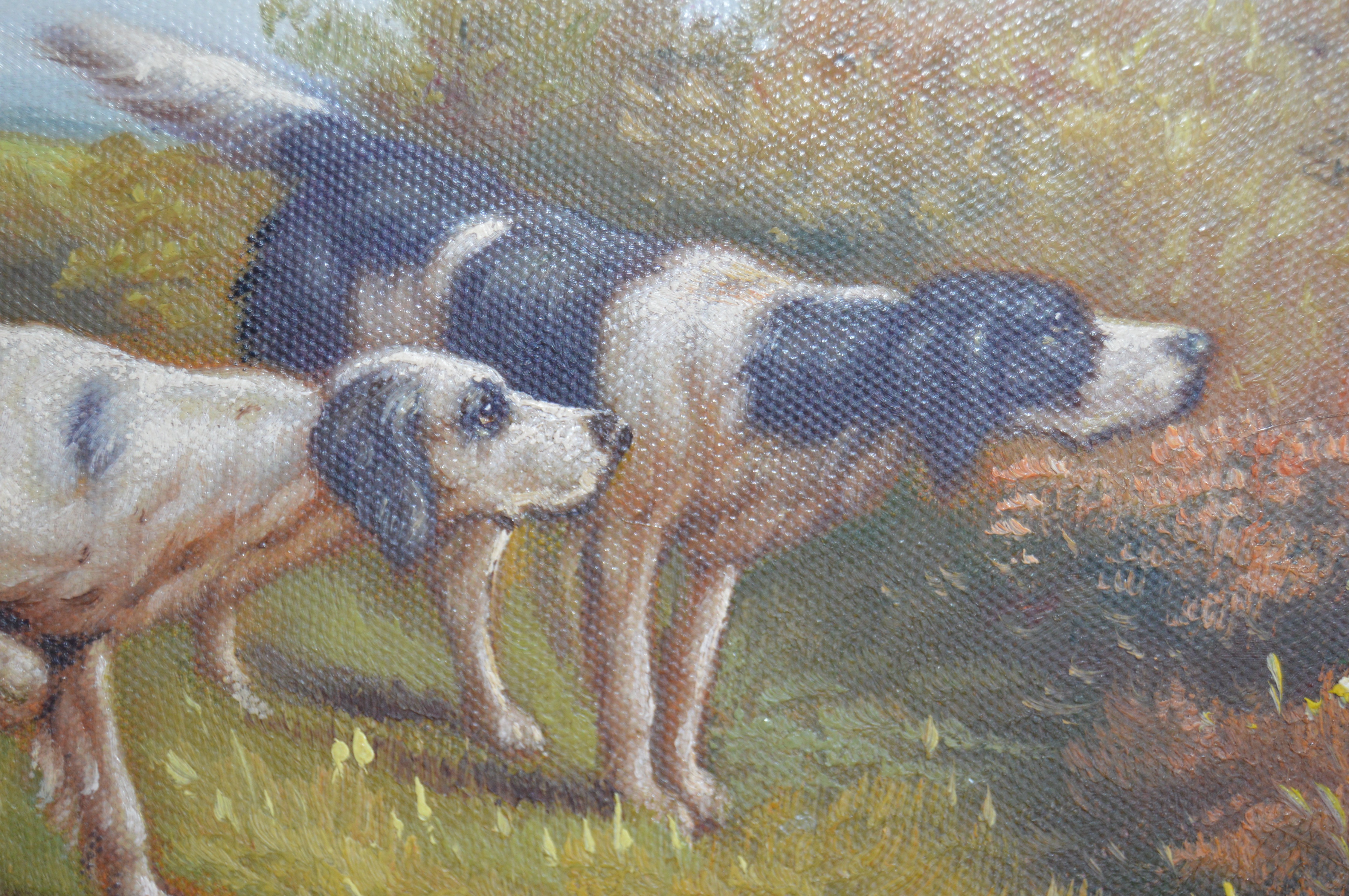 Oil Painting of Hunting Dogs by W. Oudry