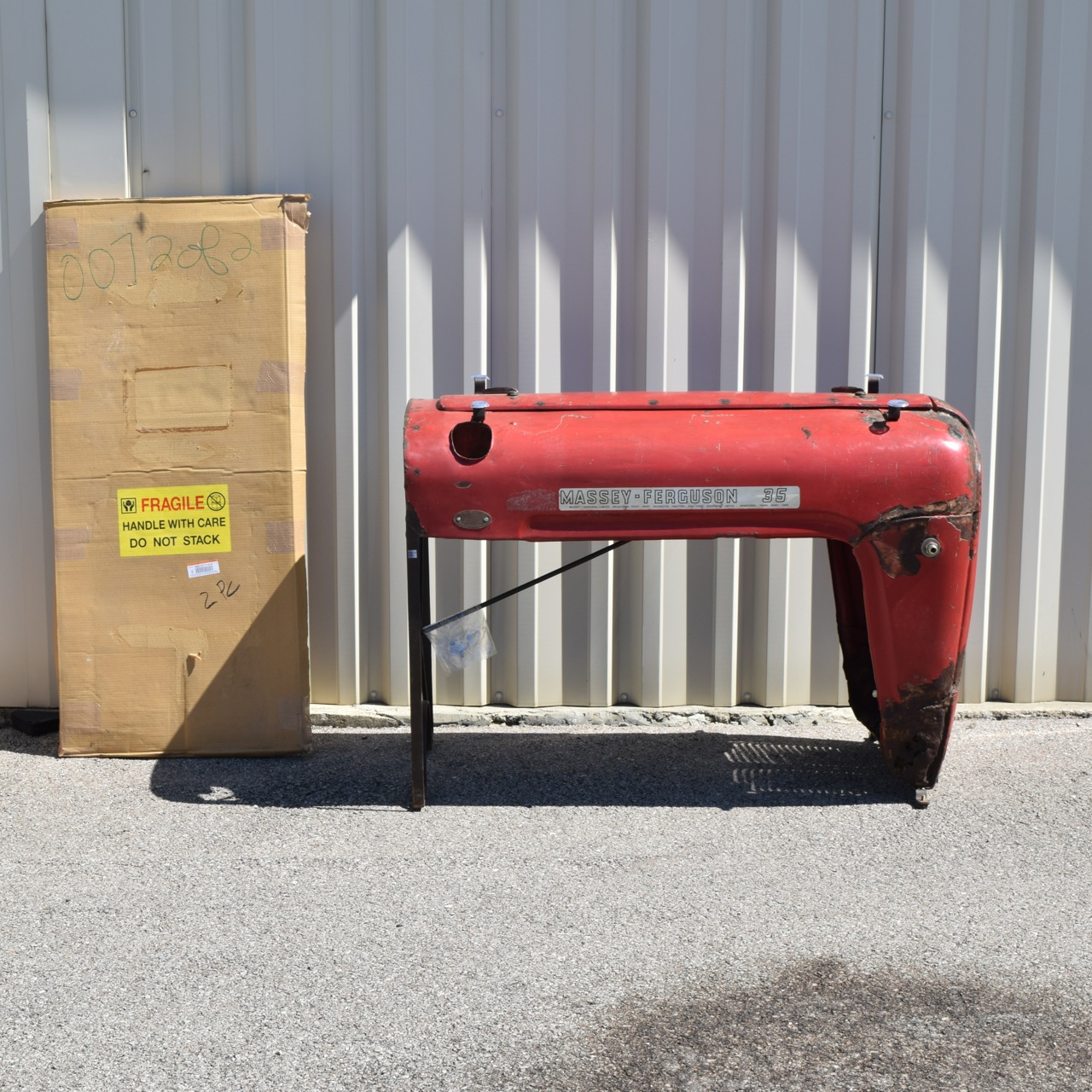 Repurposed Massey-Ferguson Tractor Hood Desk