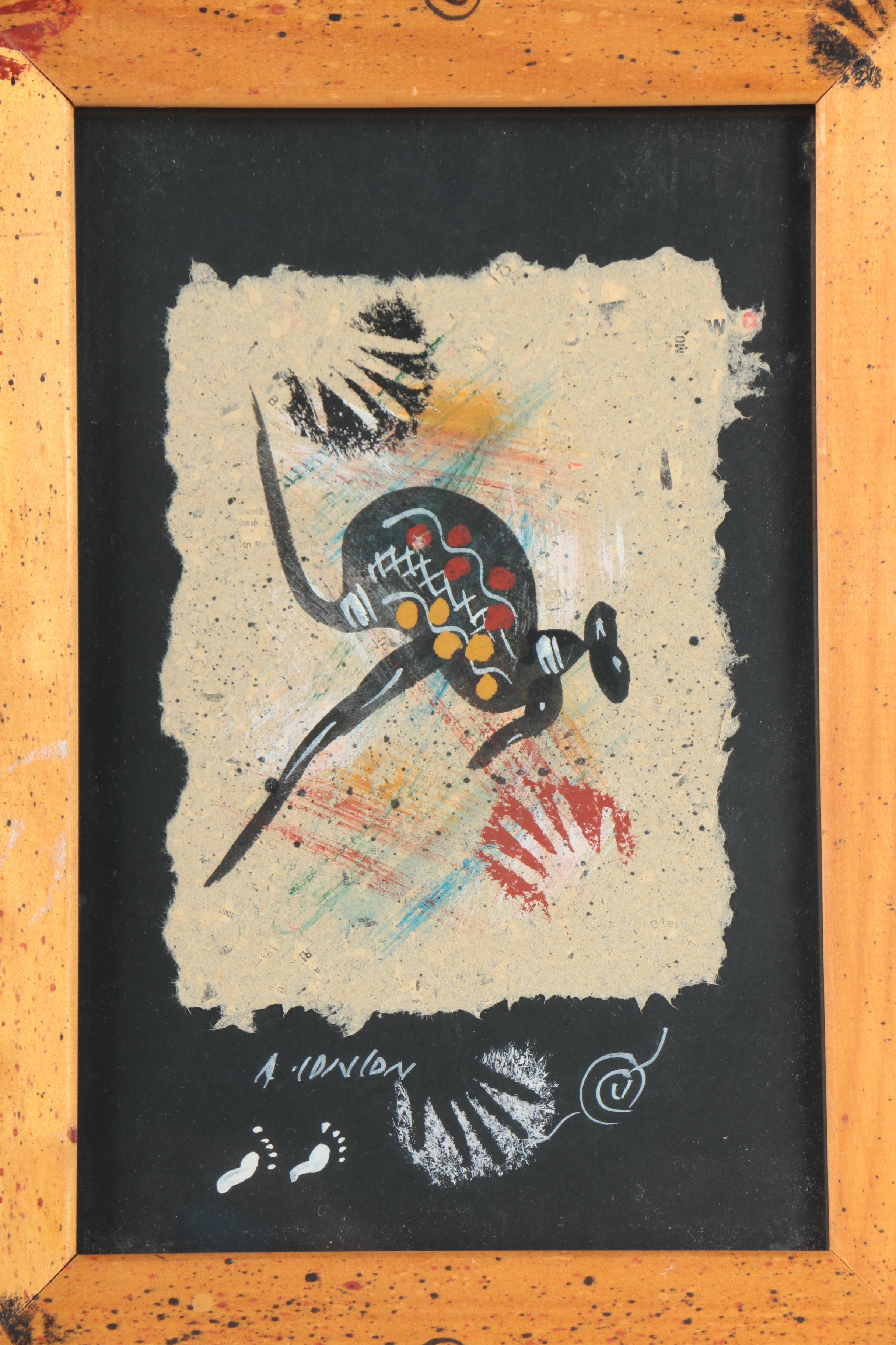 Arthur Conlon Australian Aboriginal Gouache Painting