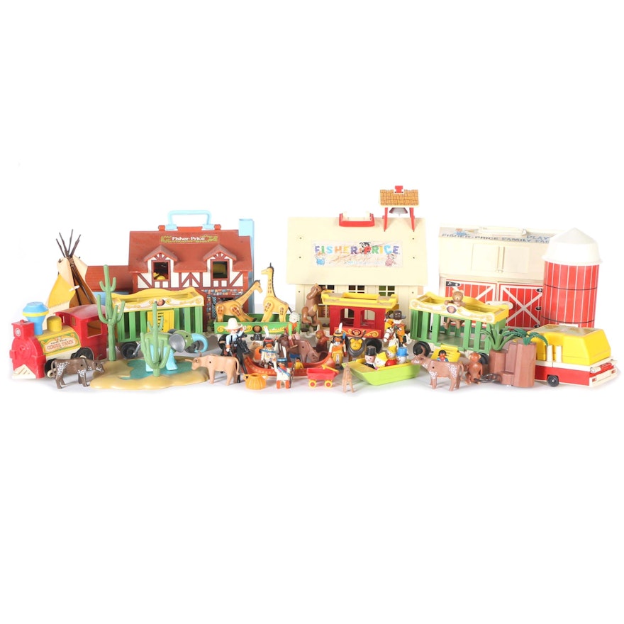 Playsets and Toys Featuring 1970s–1980s Fisher-Price Little People