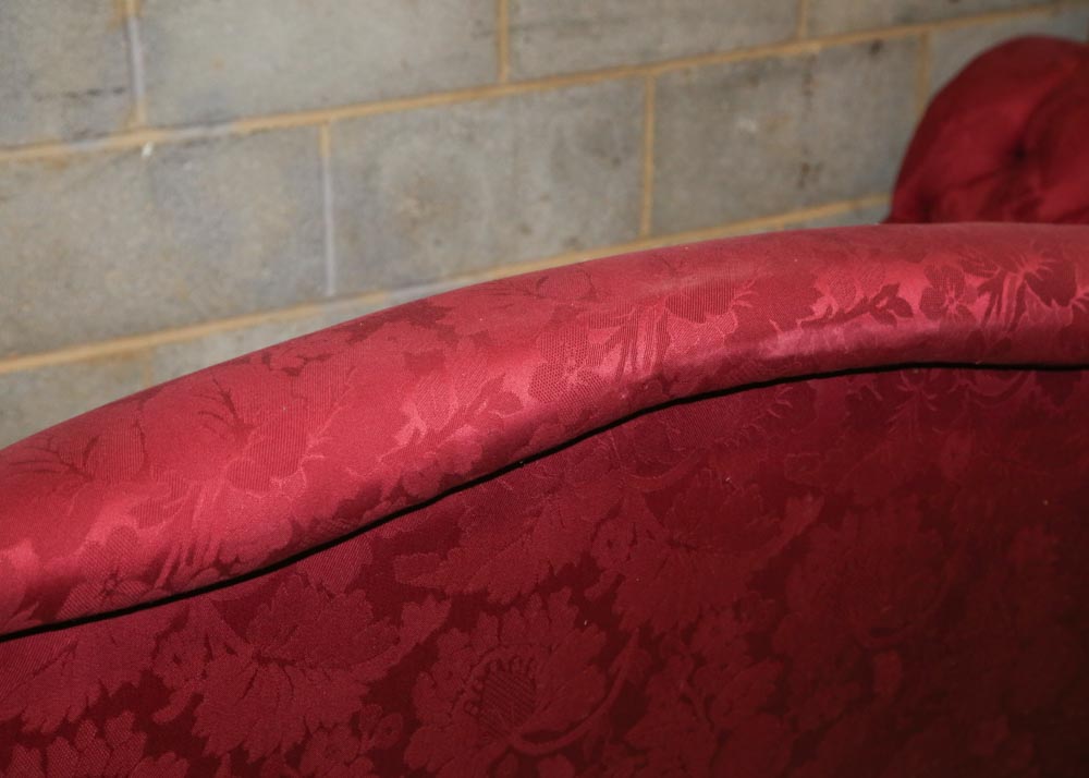 Victorian Upholstered Camelback Sofa