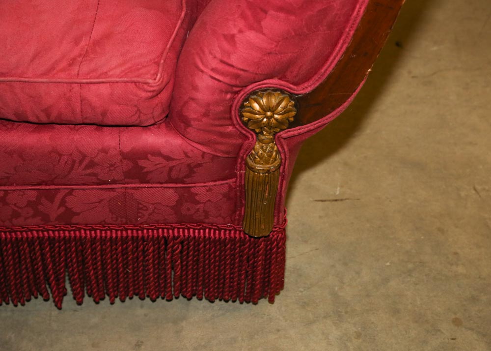 Victorian Upholstered Camelback Sofa