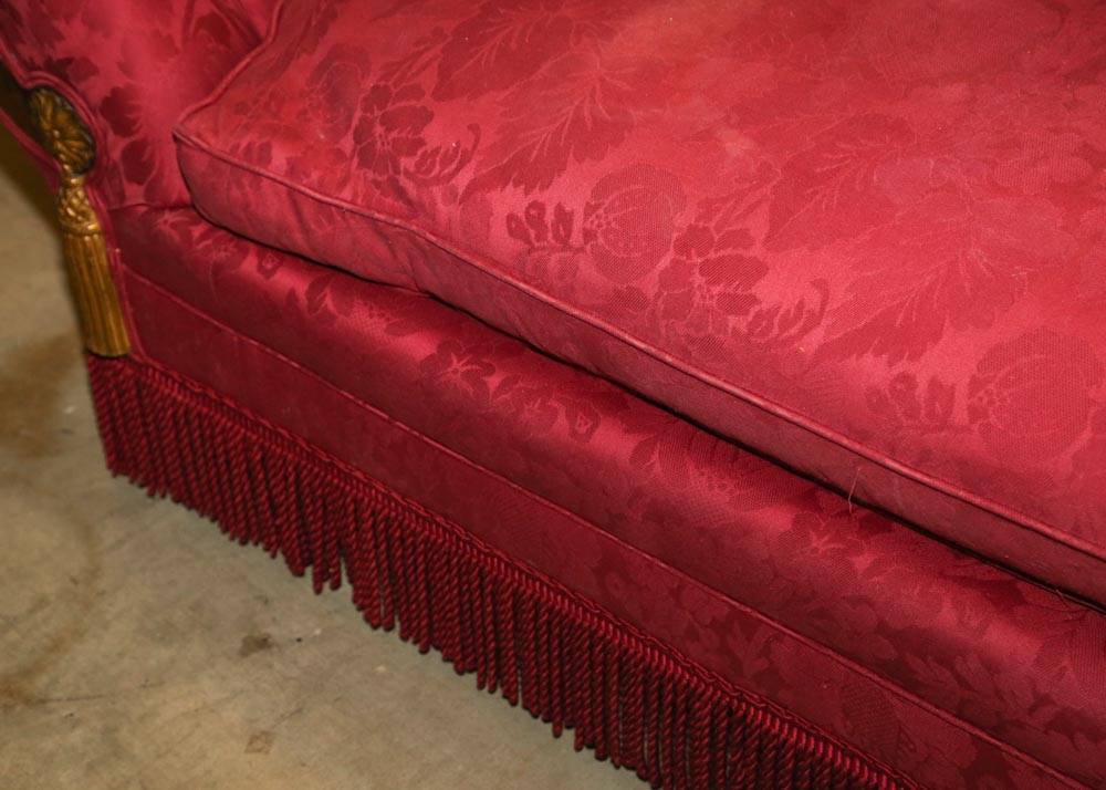 Victorian Upholstered Camelback Sofa