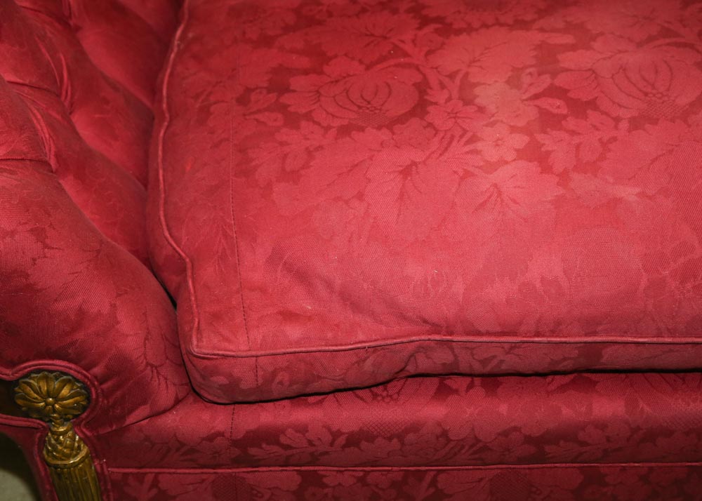 Victorian Upholstered Camelback Sofa