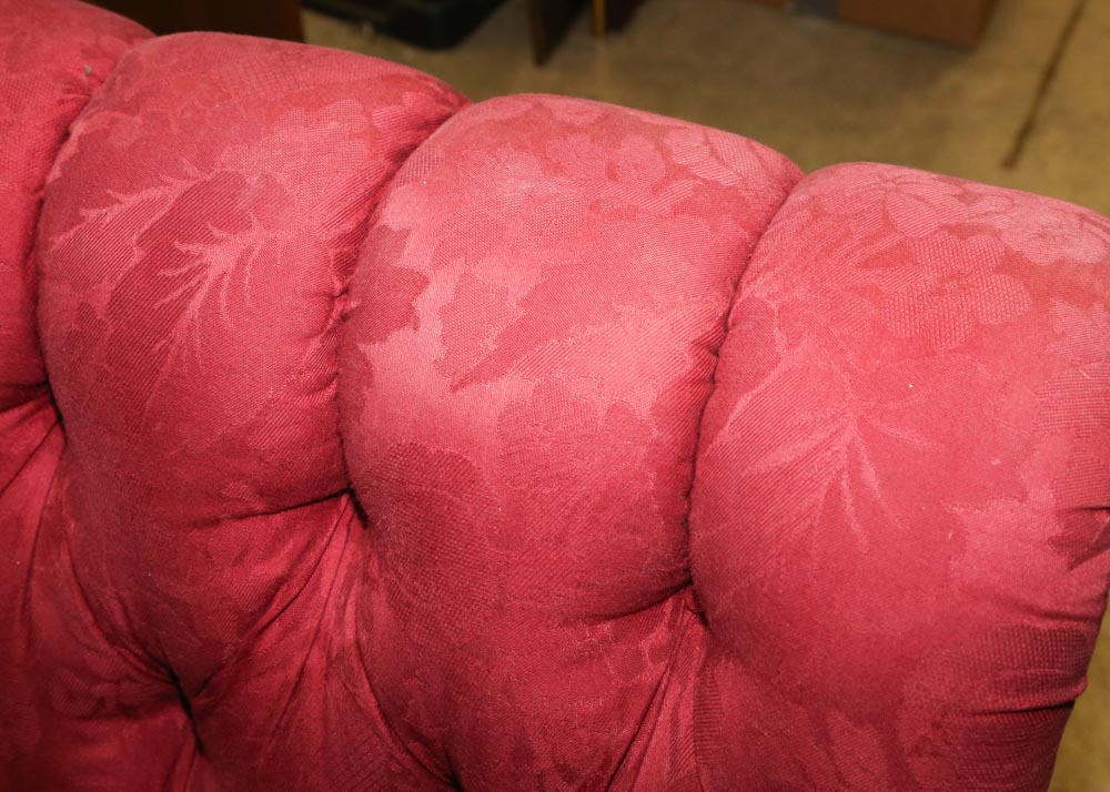 Victorian Upholstered Camelback Sofa