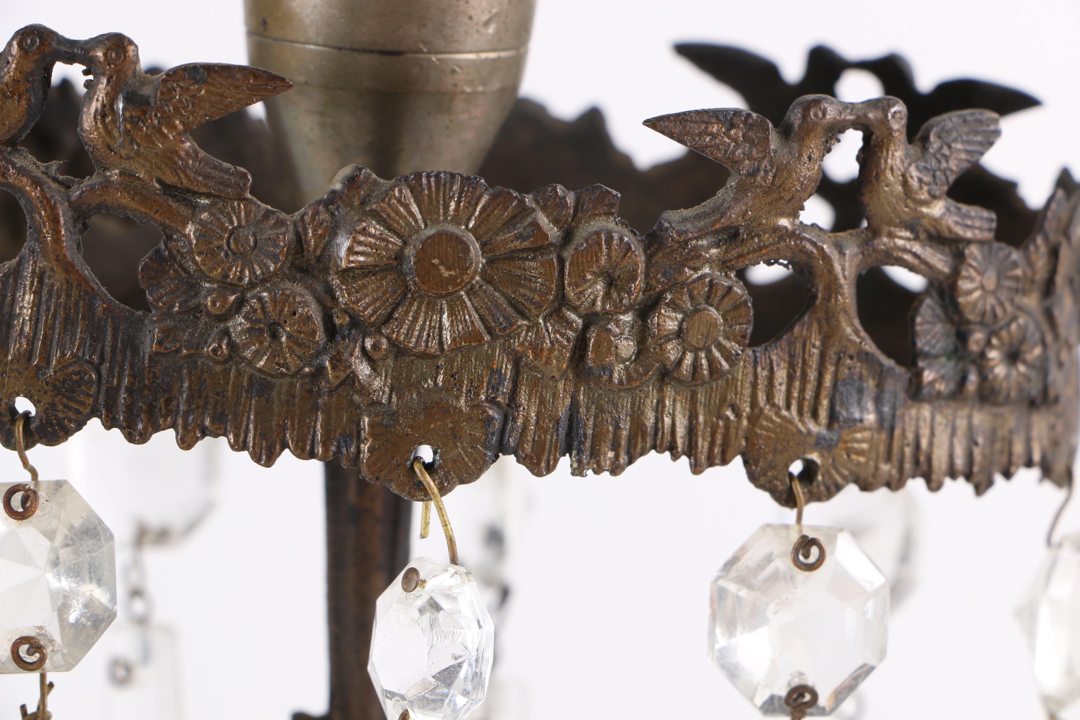 Brass "Paul and Virginia" Girandoles on a Marble Base