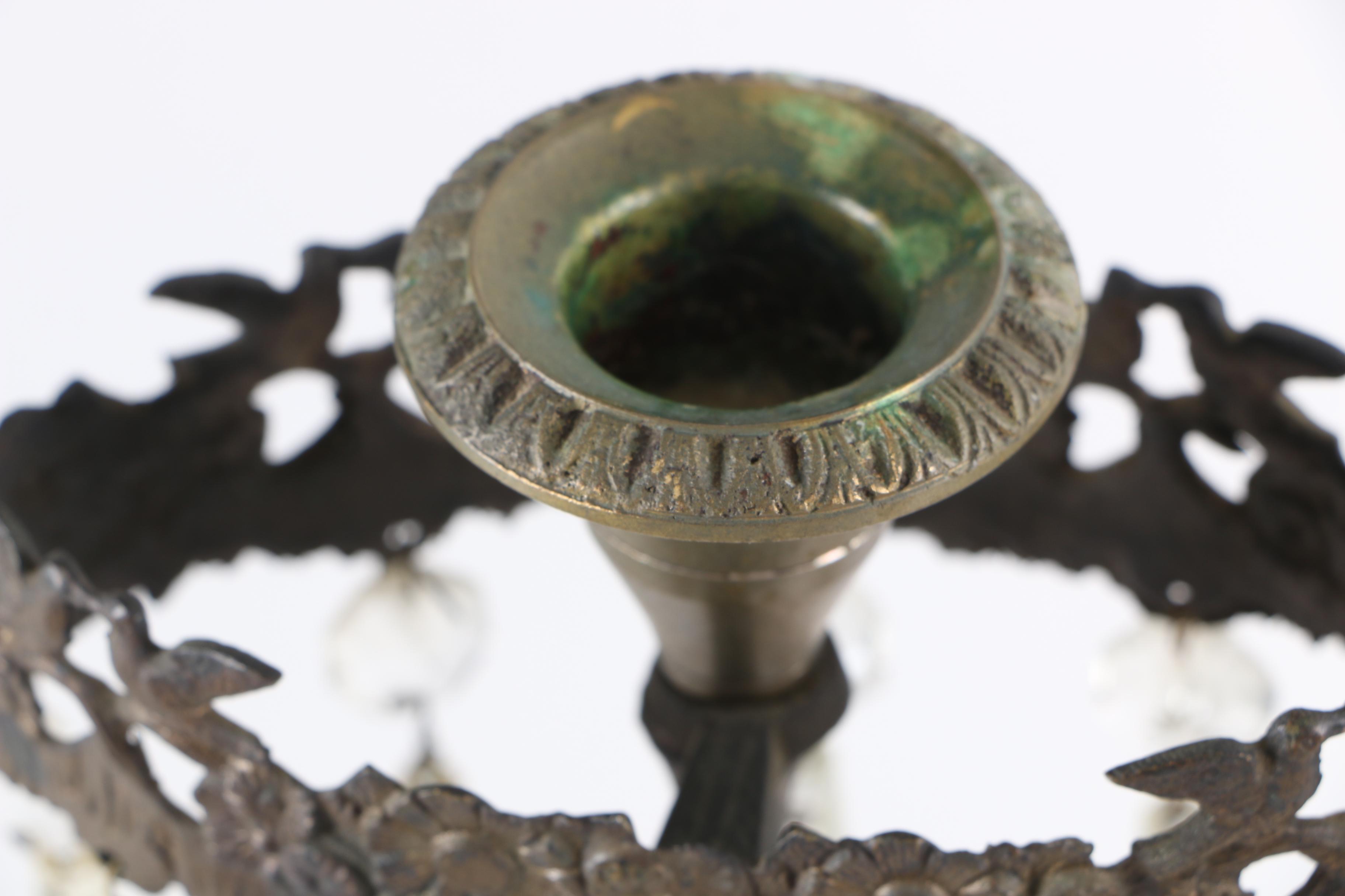 Brass "Paul and Virginia" Girandoles on a Marble Base