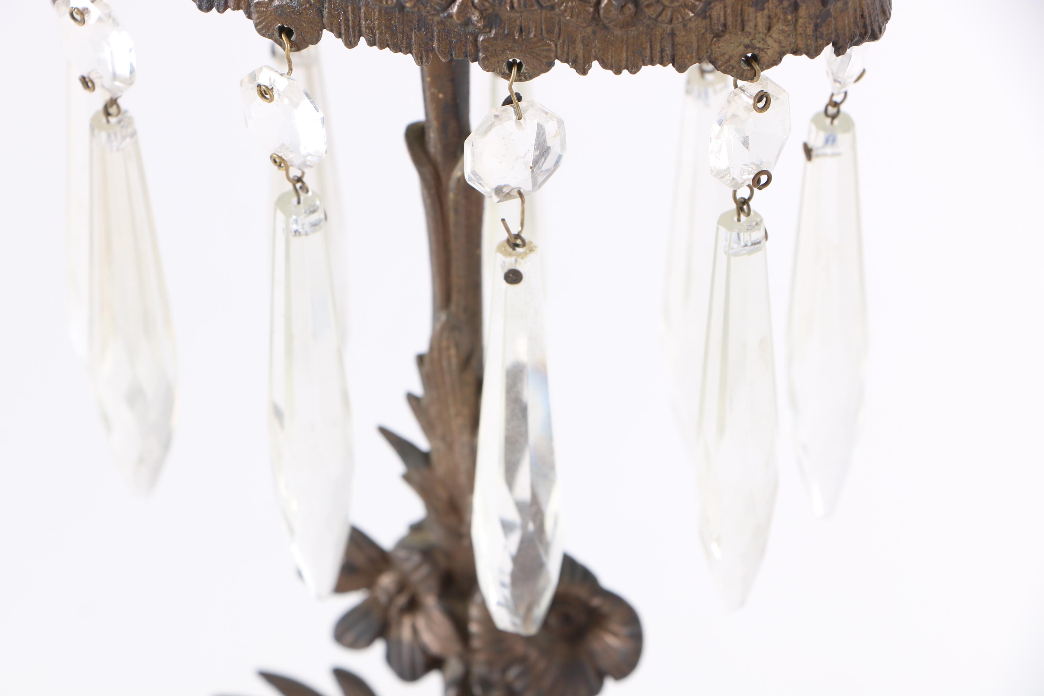 Brass "Paul and Virginia" Girandoles on a Marble Base