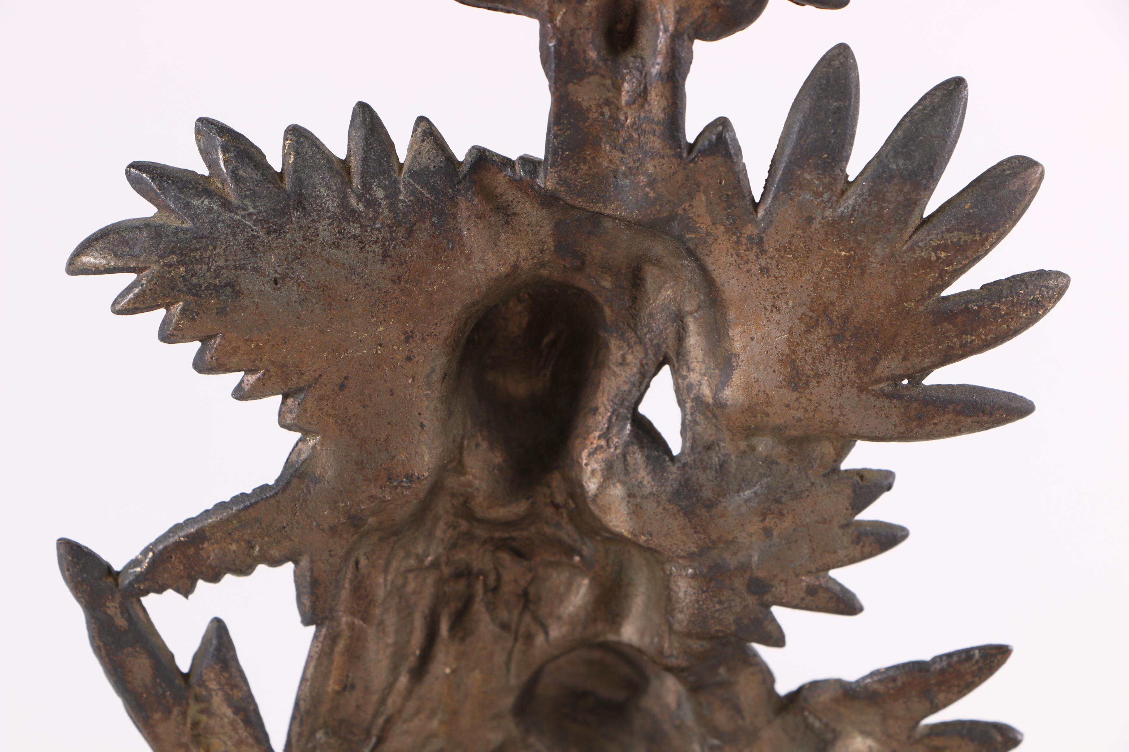 Brass "Paul and Virginia" Girandoles on a Marble Base