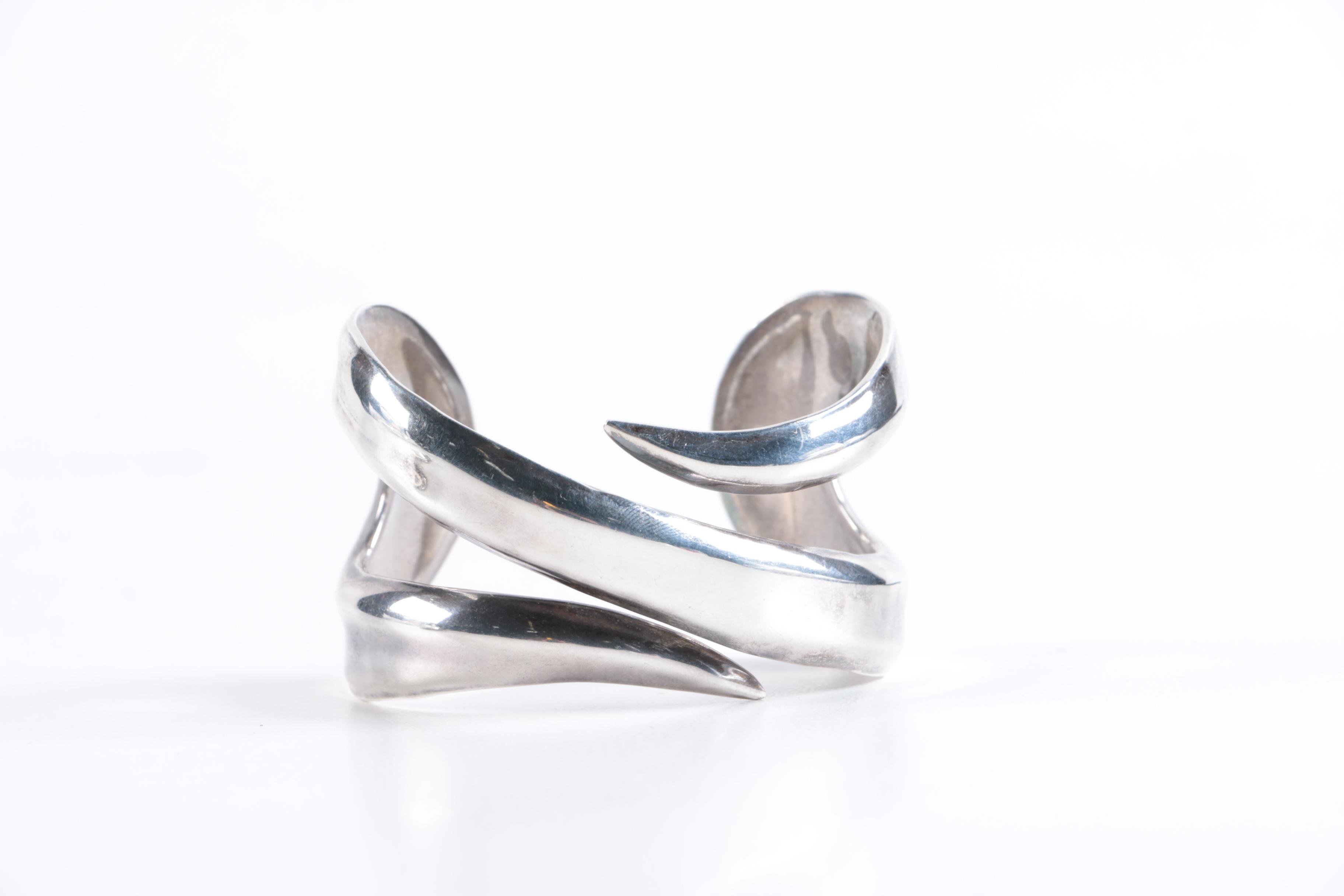 Sterling Silver Taxco Bracelet and Earrings