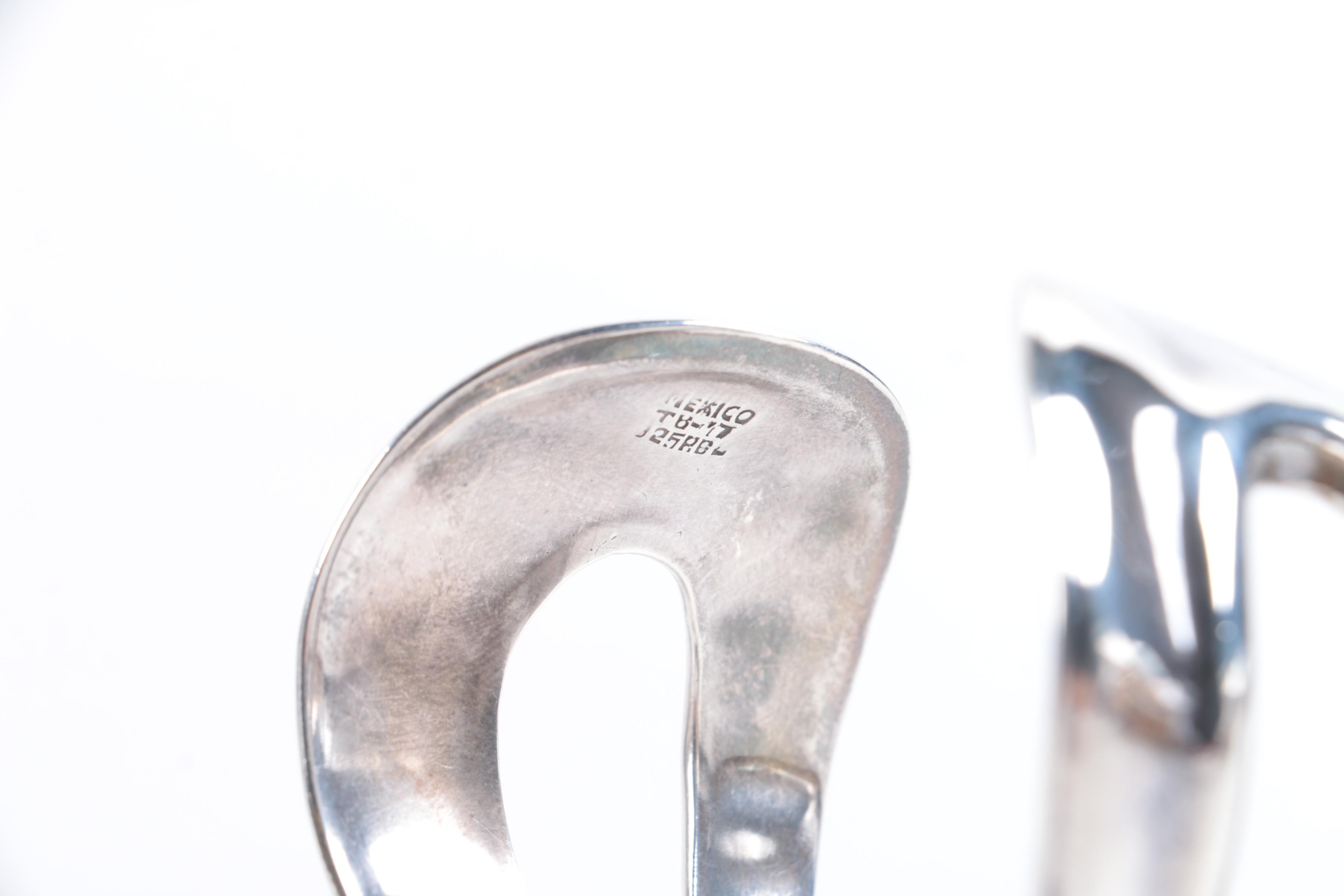 Sterling Silver Taxco Bracelet and Earrings