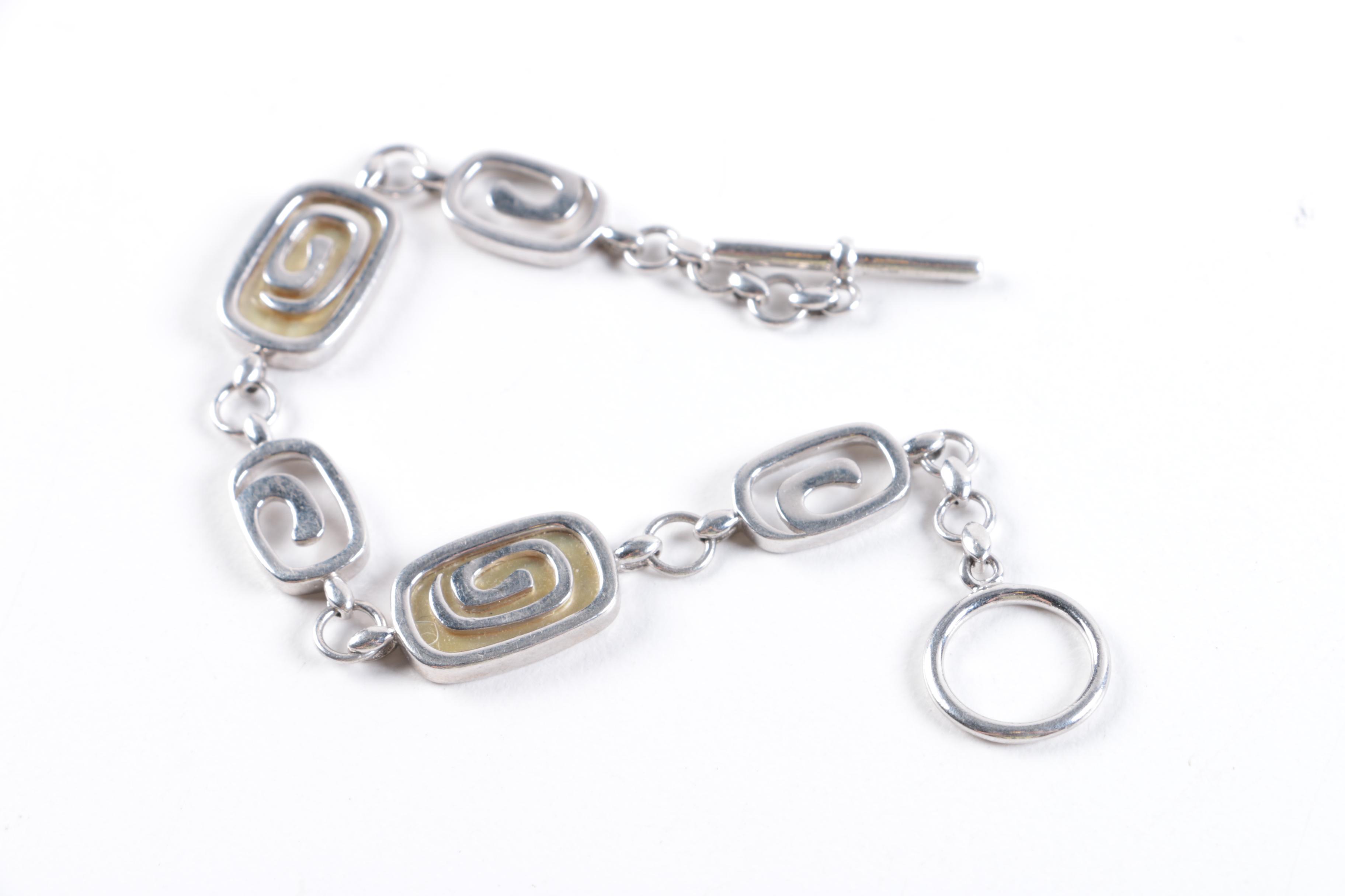 Sterling Silver Jewelry and Sterling Overlay Bottle