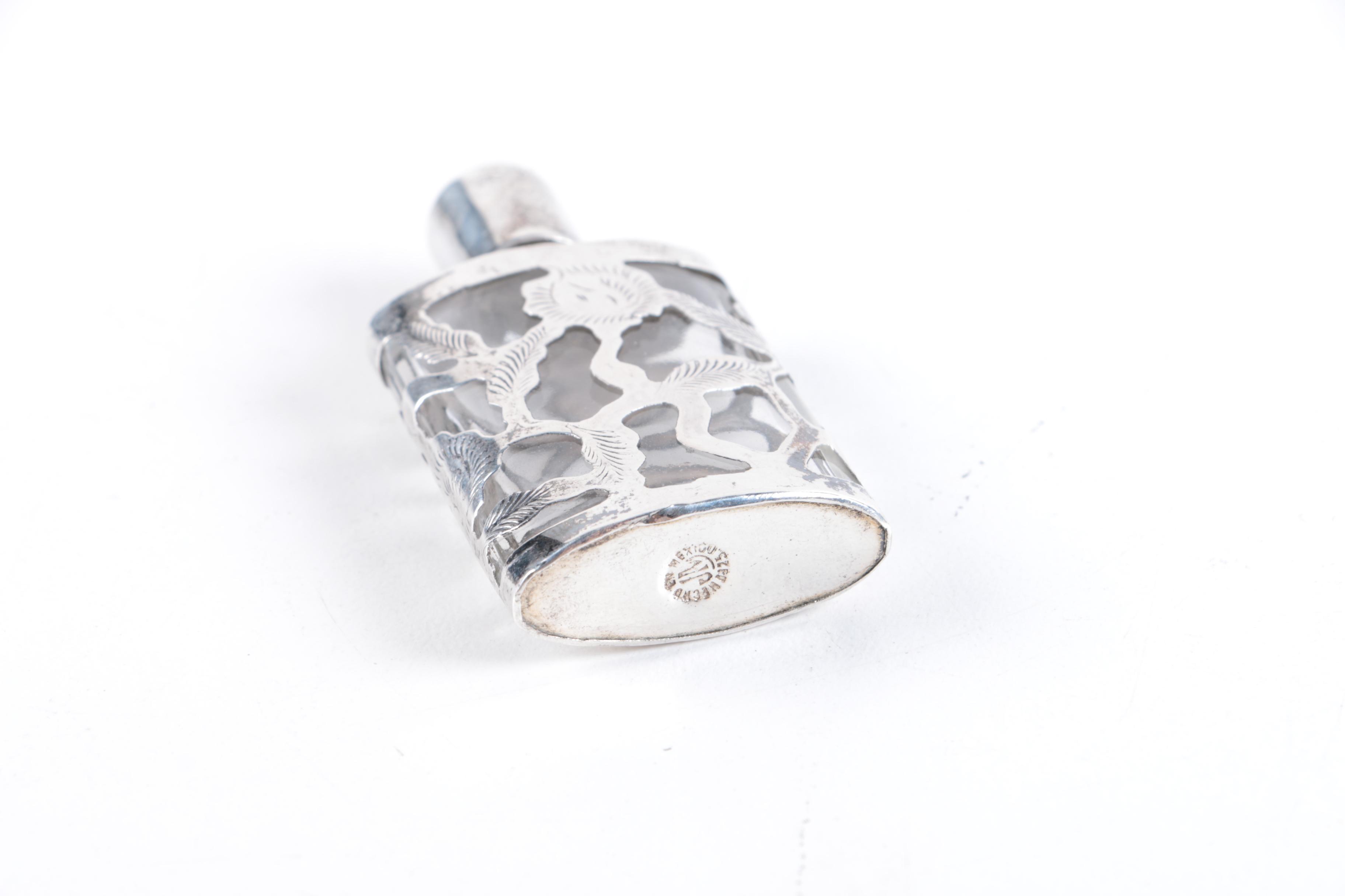 Sterling Silver Jewelry and Sterling Overlay Bottle