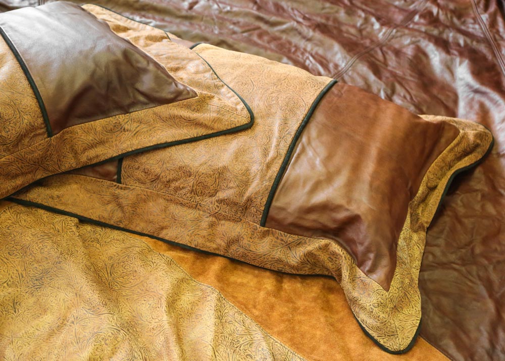 Suede and Leather Queen Duvet Cover and Shams