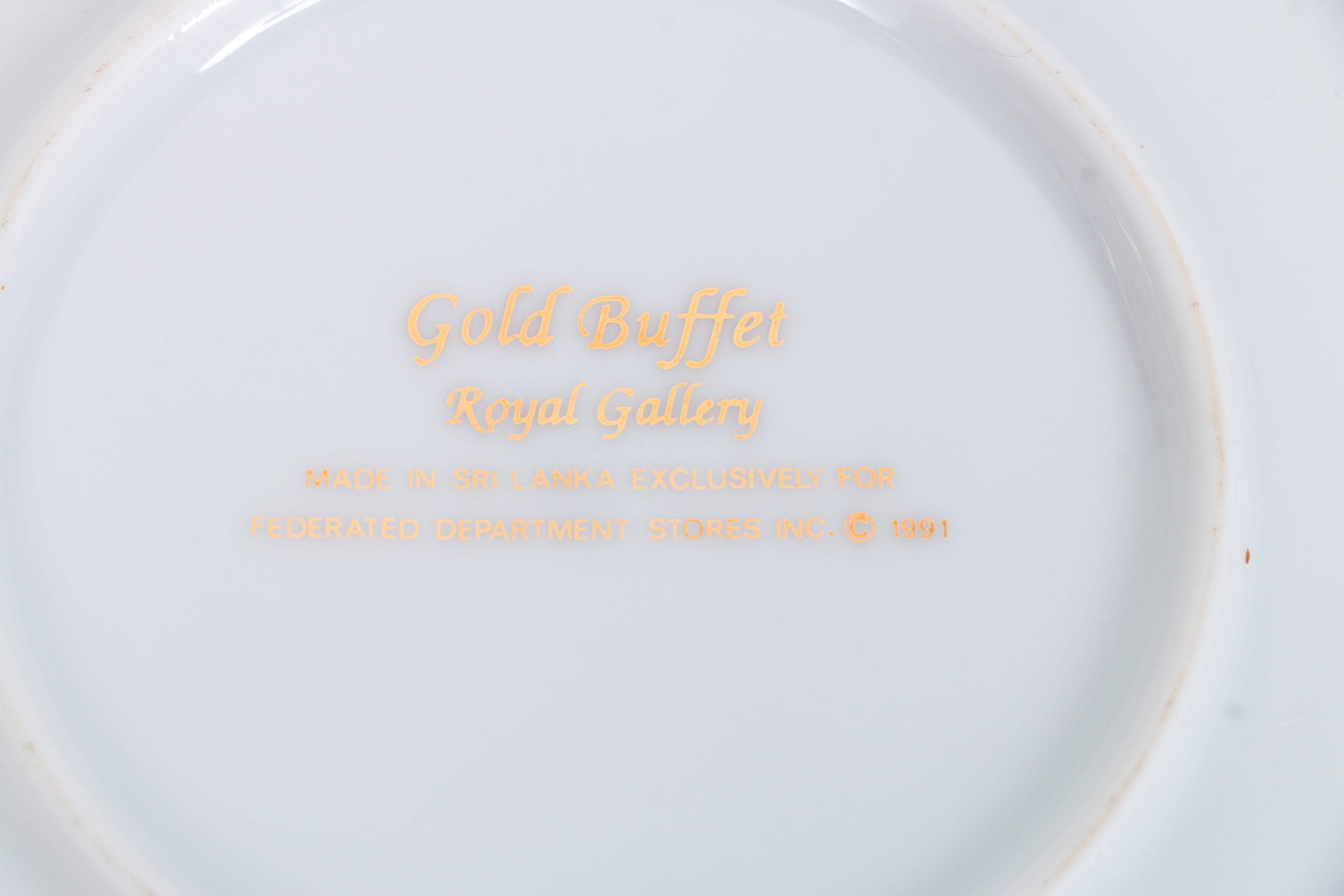 Royal Gallery China Set Featuring "Gold Buffet" Pattern