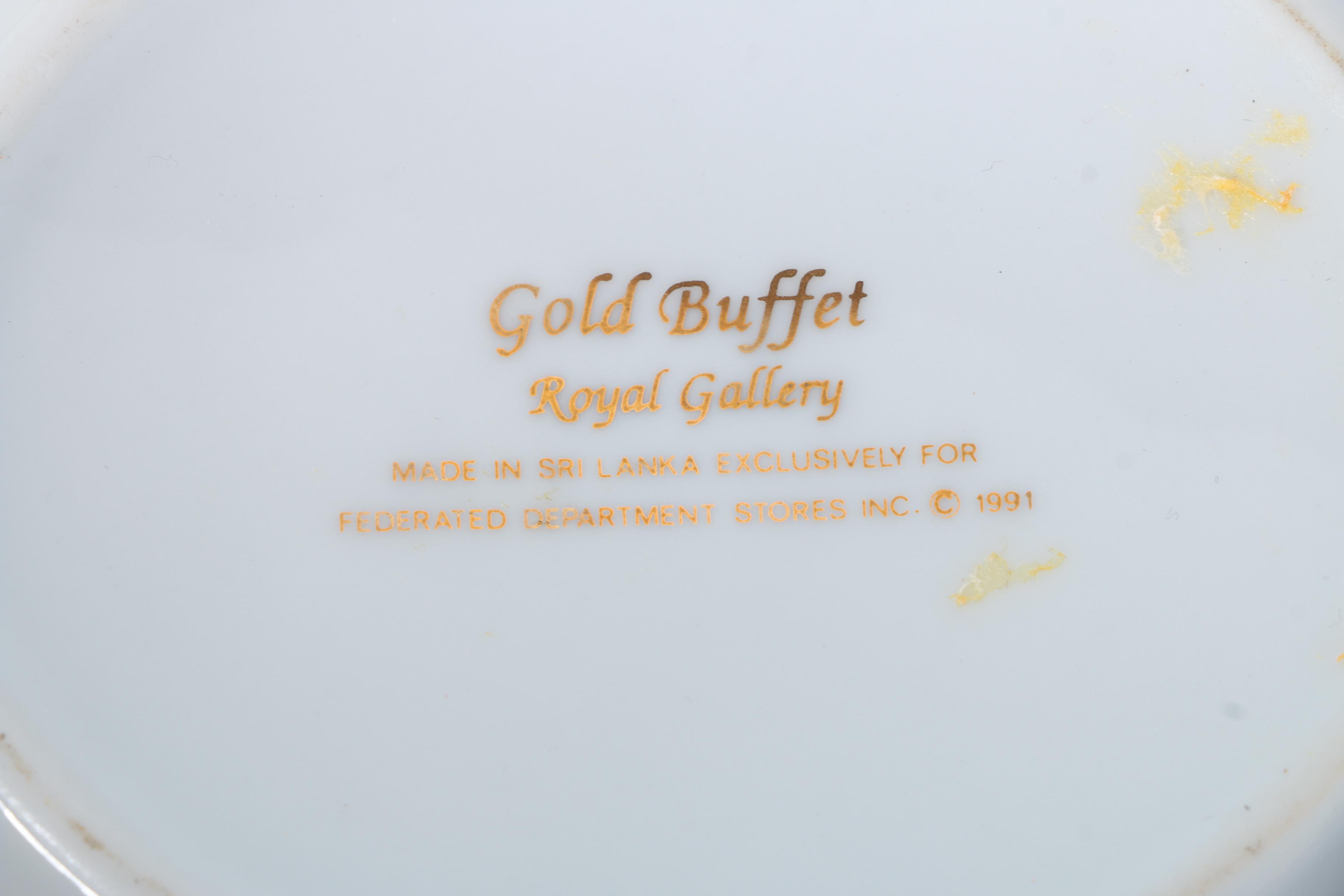 Royal Gallery China Set Featuring "Gold Buffet" Pattern