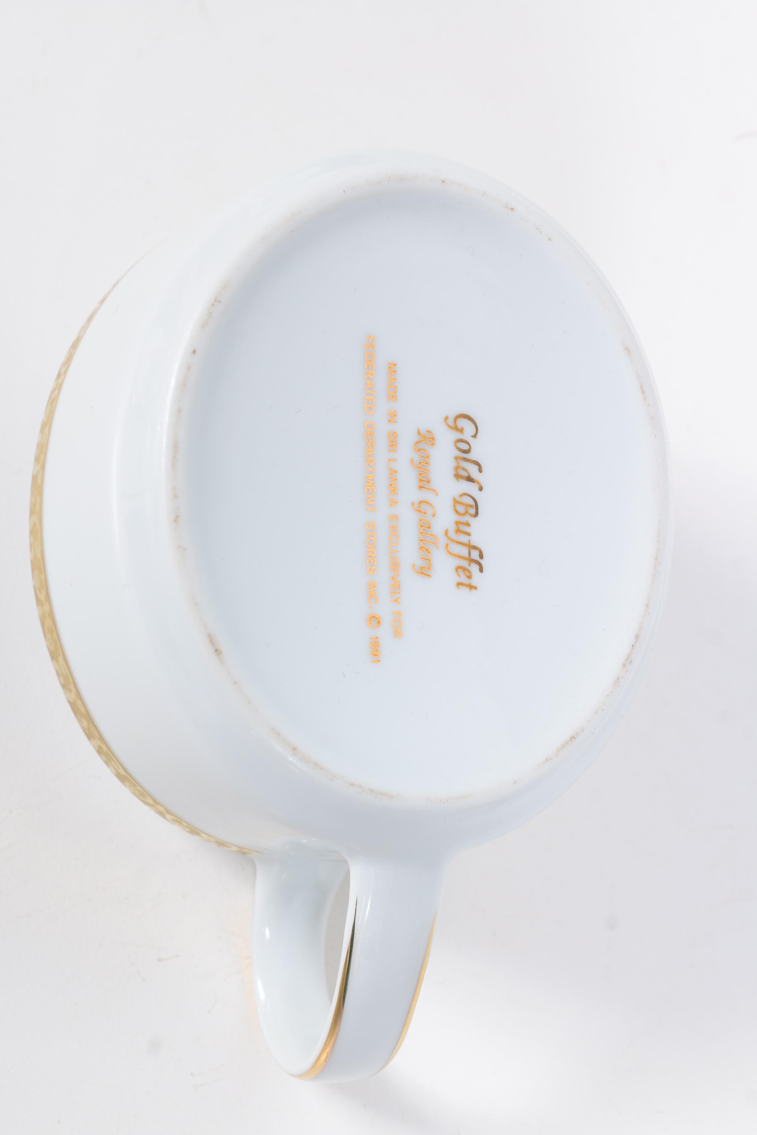 Royal Gallery China Set Featuring "Gold Buffet" Pattern