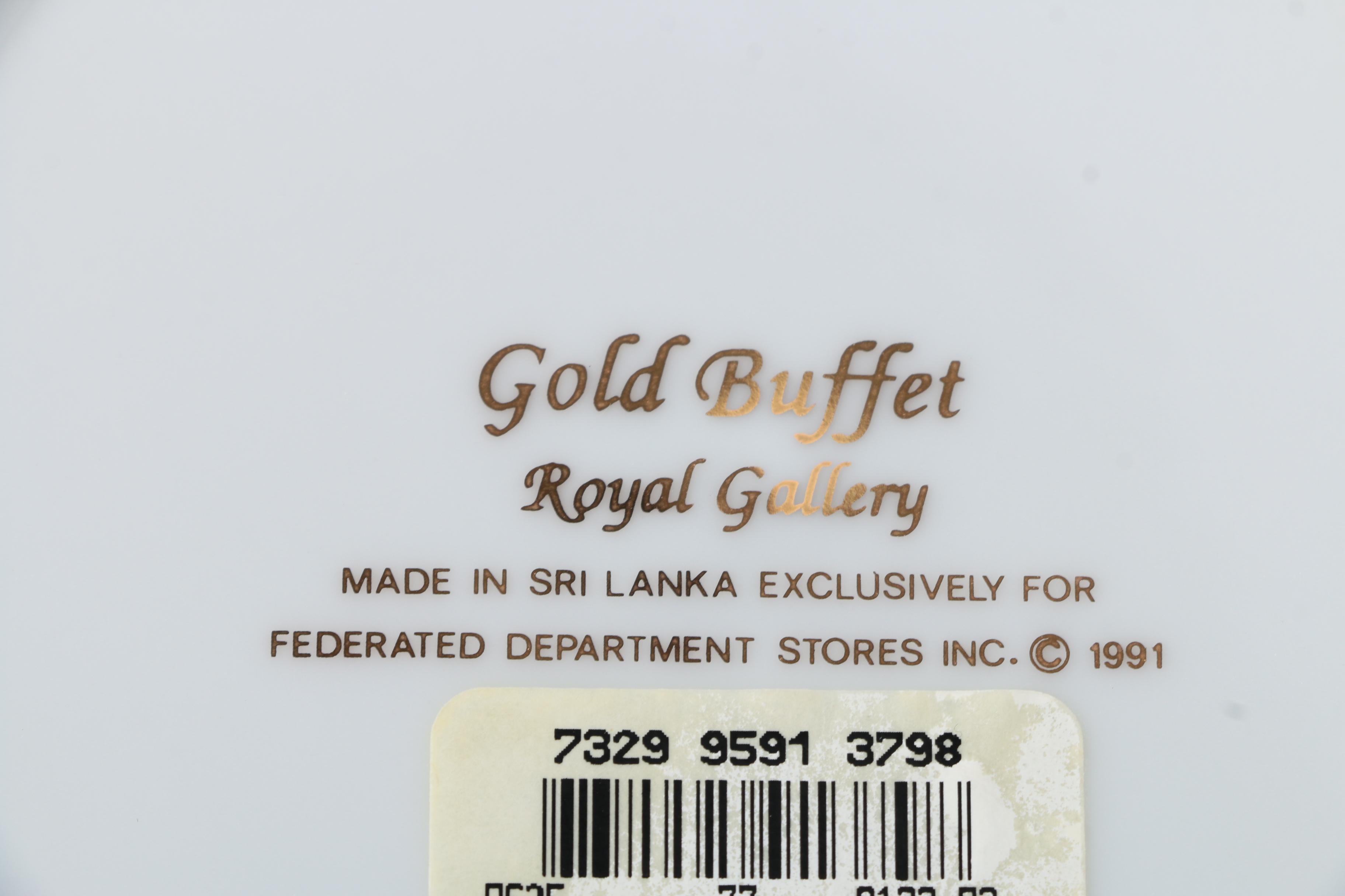 Royal Gallery China Set Featuring "Gold Buffet" Pattern