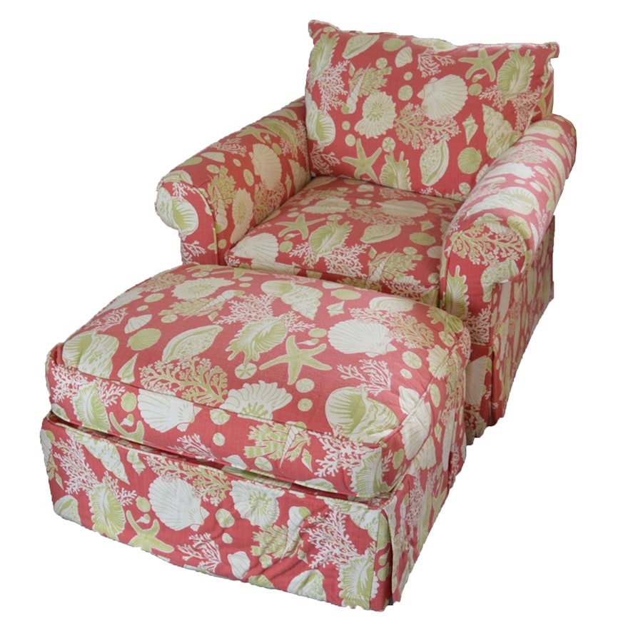 Upholstered Armchair and Ottoman by Rowe Furniture