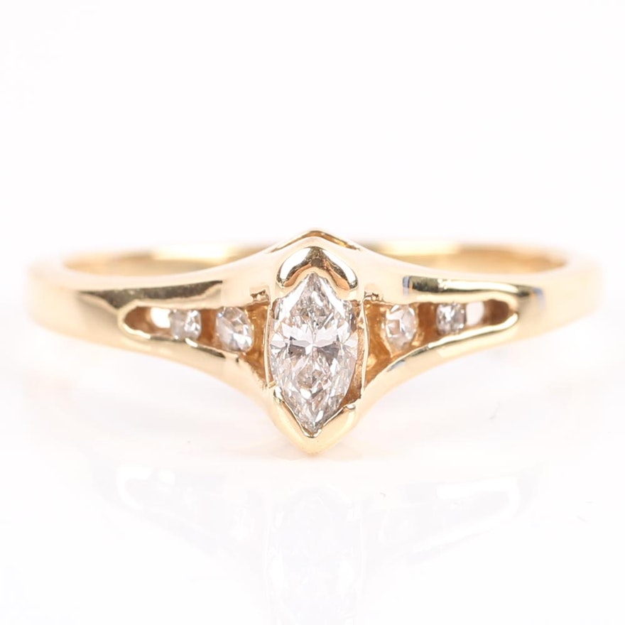 14K Yellow Gold Diamond Ring