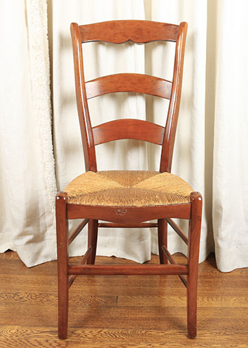 Country French Pierre Deux Cherry Ladder Back Dining Chairs