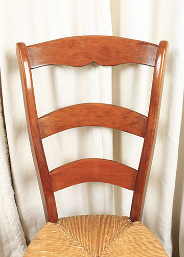 Country French Pierre Deux Cherry Ladder Back Dining Chairs